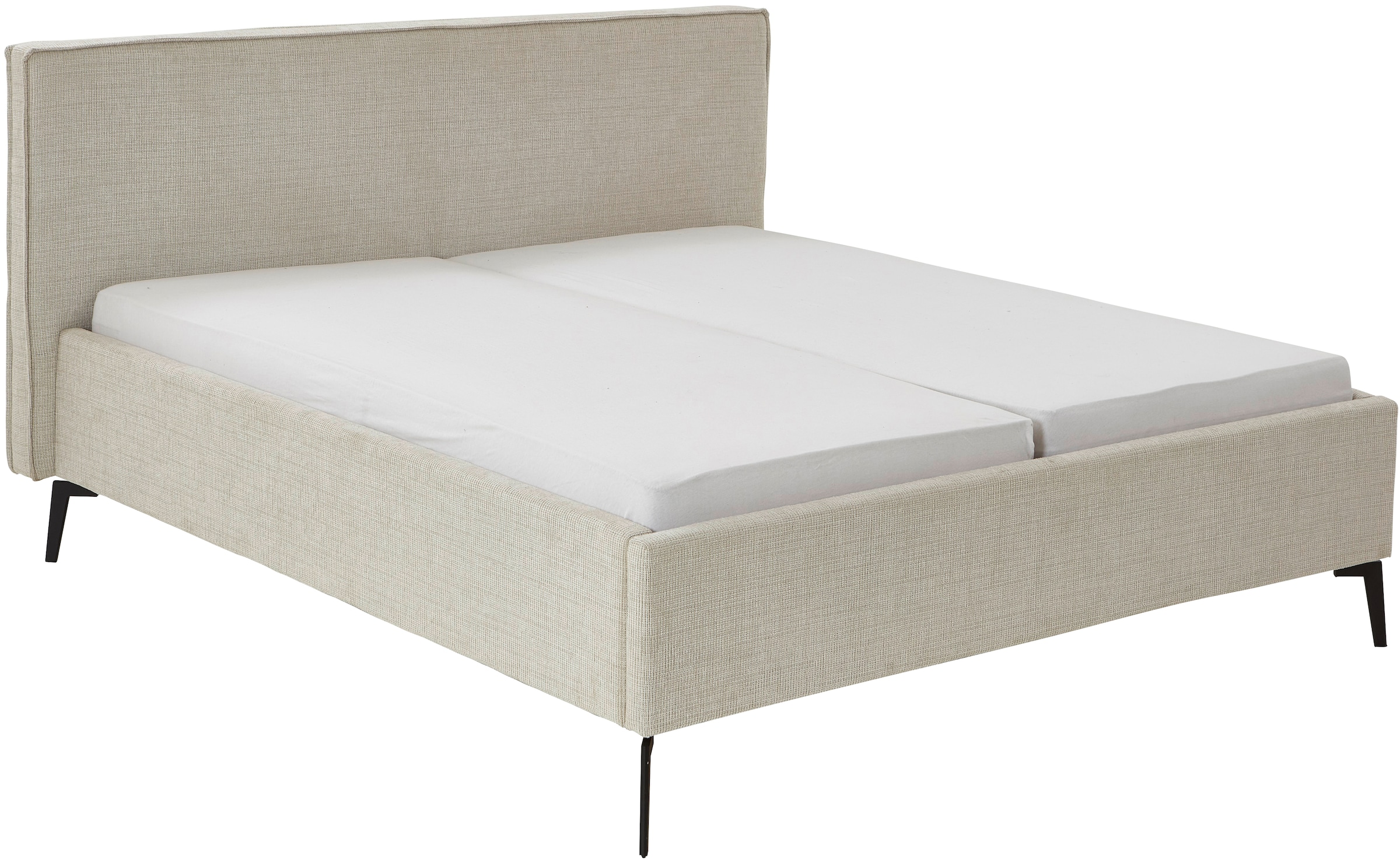 meise.möbel Lit rembourré »Riva II« avec pieds métalliques noirs, option coffre de lit