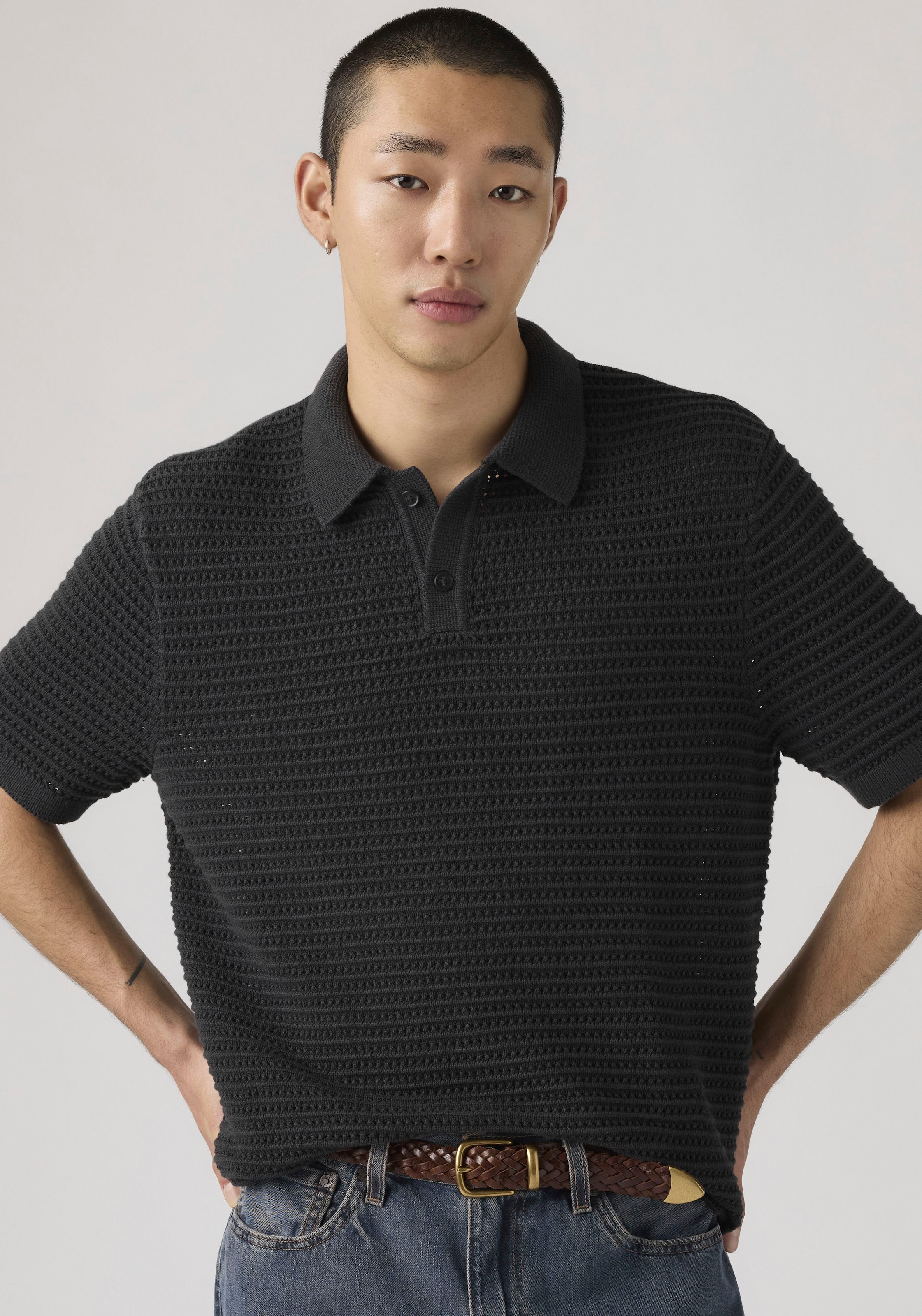 Levi's® Pull à col polo »LAGUNA SWEATER POLO« mit Strickmuster