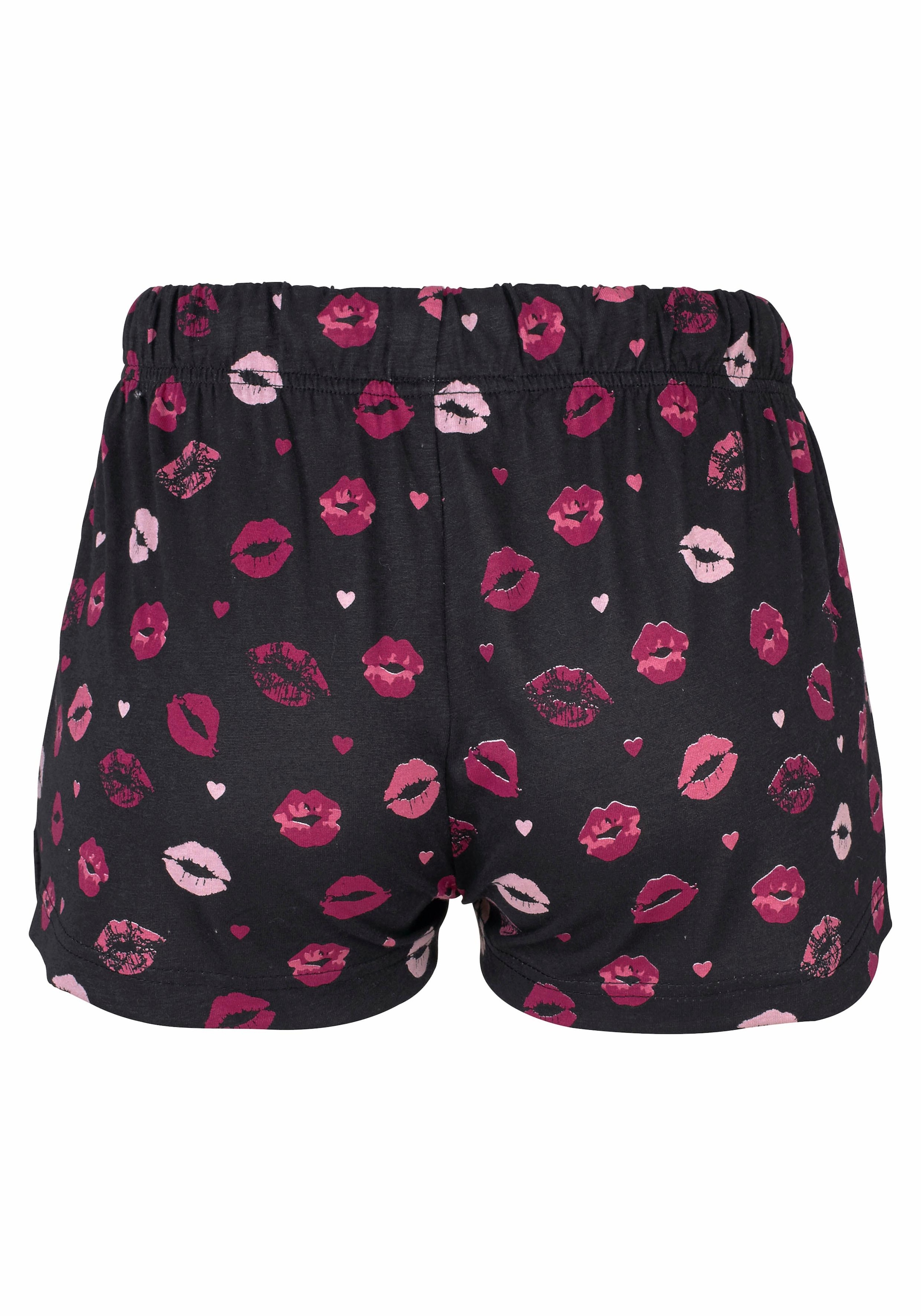 Vivance Dreams Pyjama Set, 3 teilig,  mit Kussmund-Print