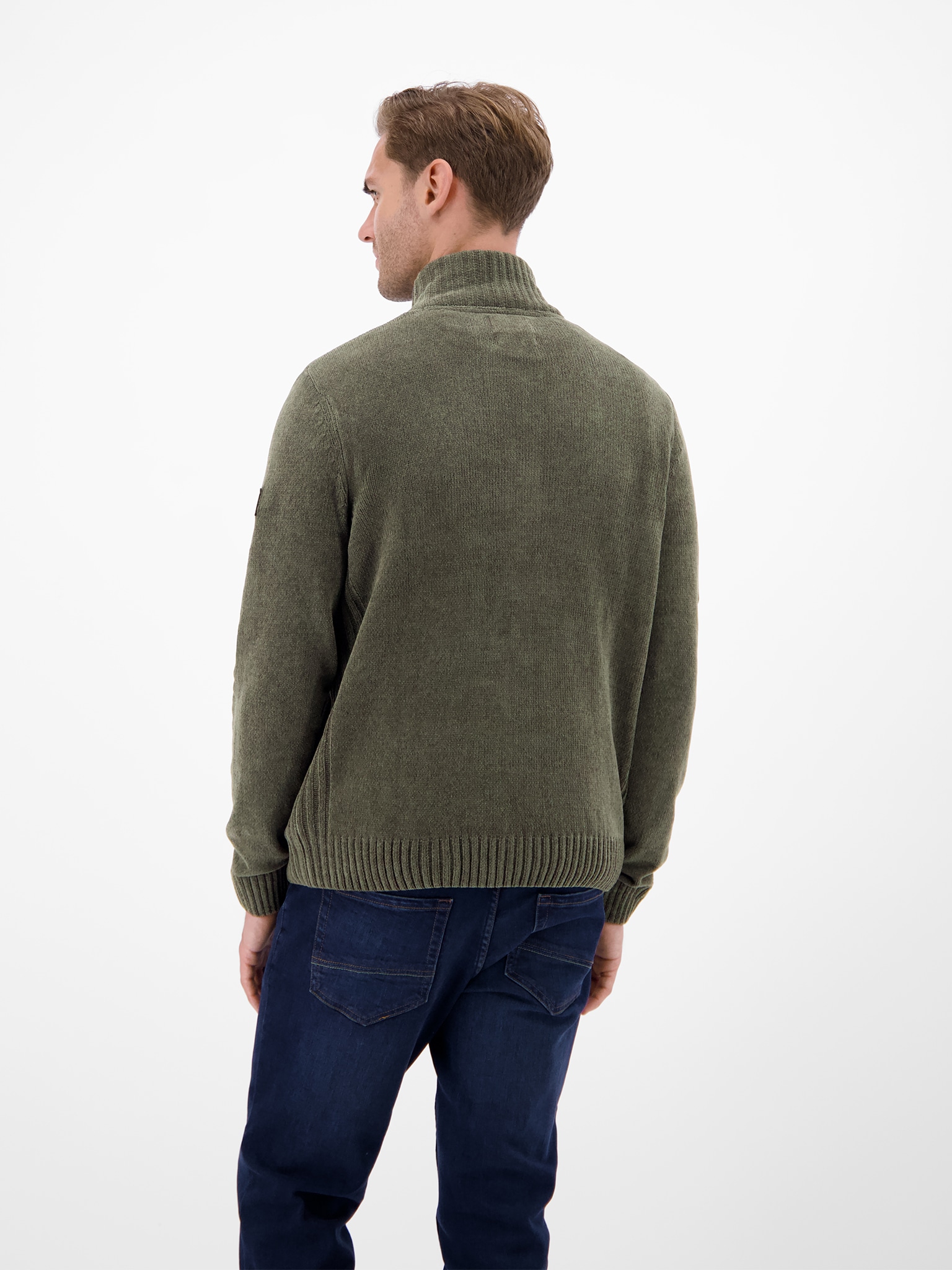 LERROS Strickpullover Chenille-Pullover mit Troyer