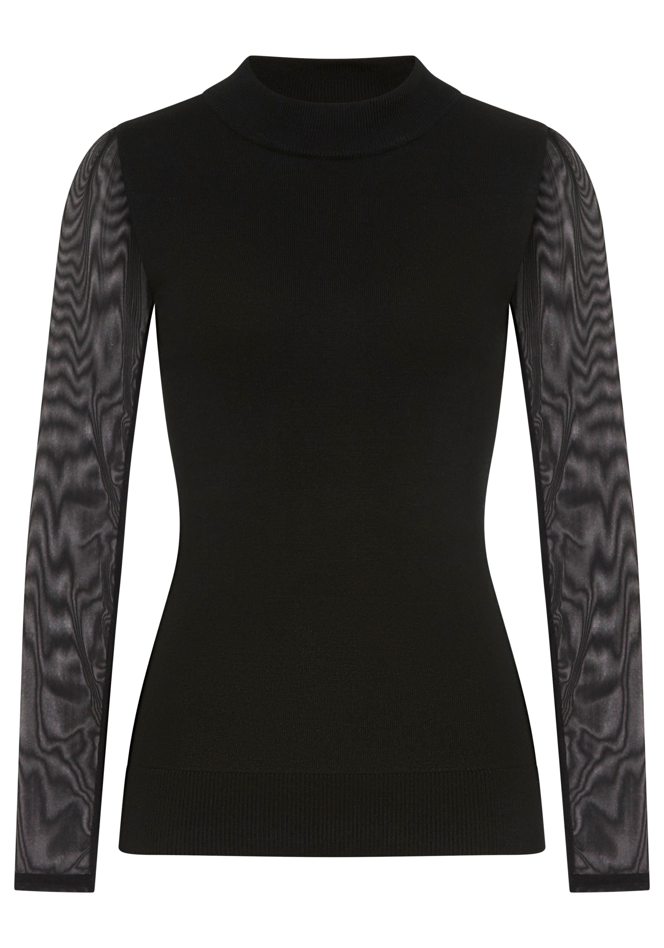 Laura Scott Pull à col montant Feinstrickpullover in enger Passform mit Mesh - NEUE KOLLEKTION