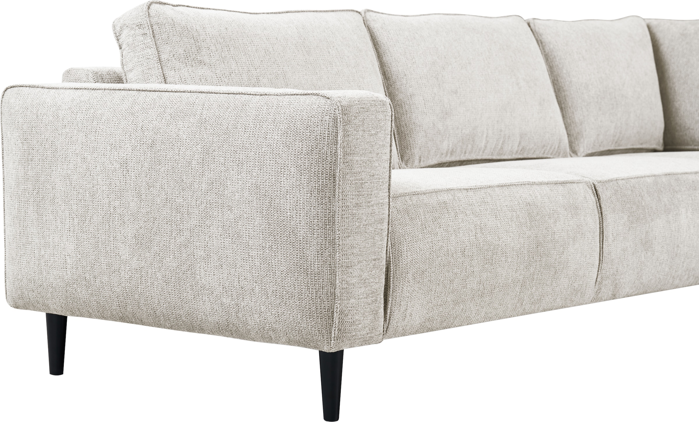 GOODproduct Canapé d'angle »Fumone, Lederoptik oder Soft-Touch Chenille« largeur 260, avec pieds en bois massif noir