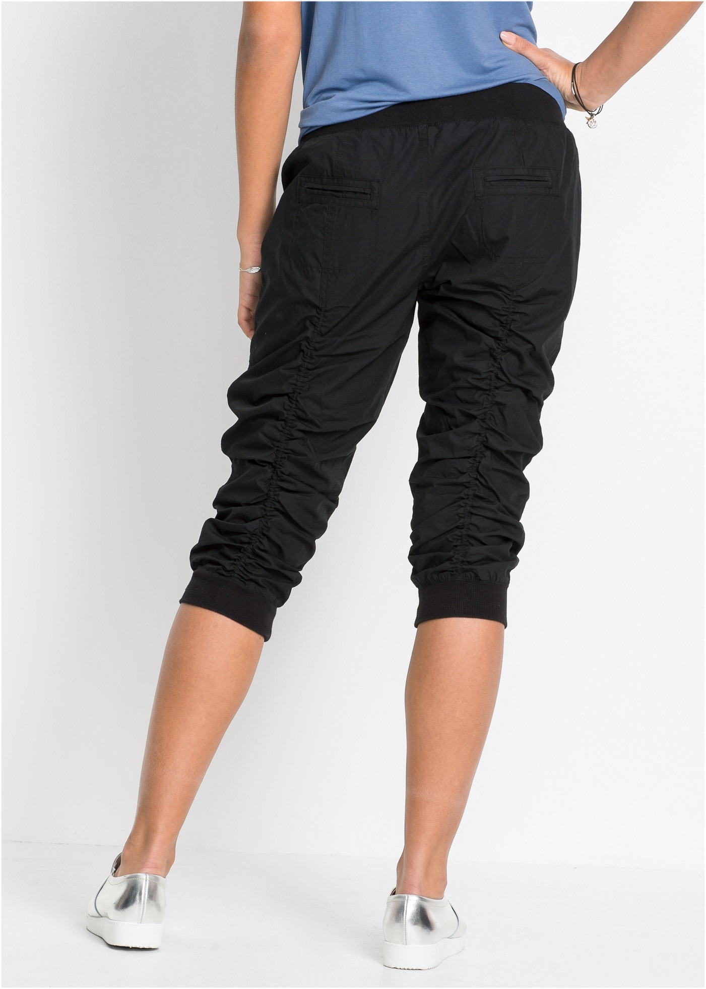 bonprix Pantalon 3/4 »3/4-Hose aus reiner Baumwolle«  aus Baumwolle, mit elastischen Rippbündchen, Regular Fit