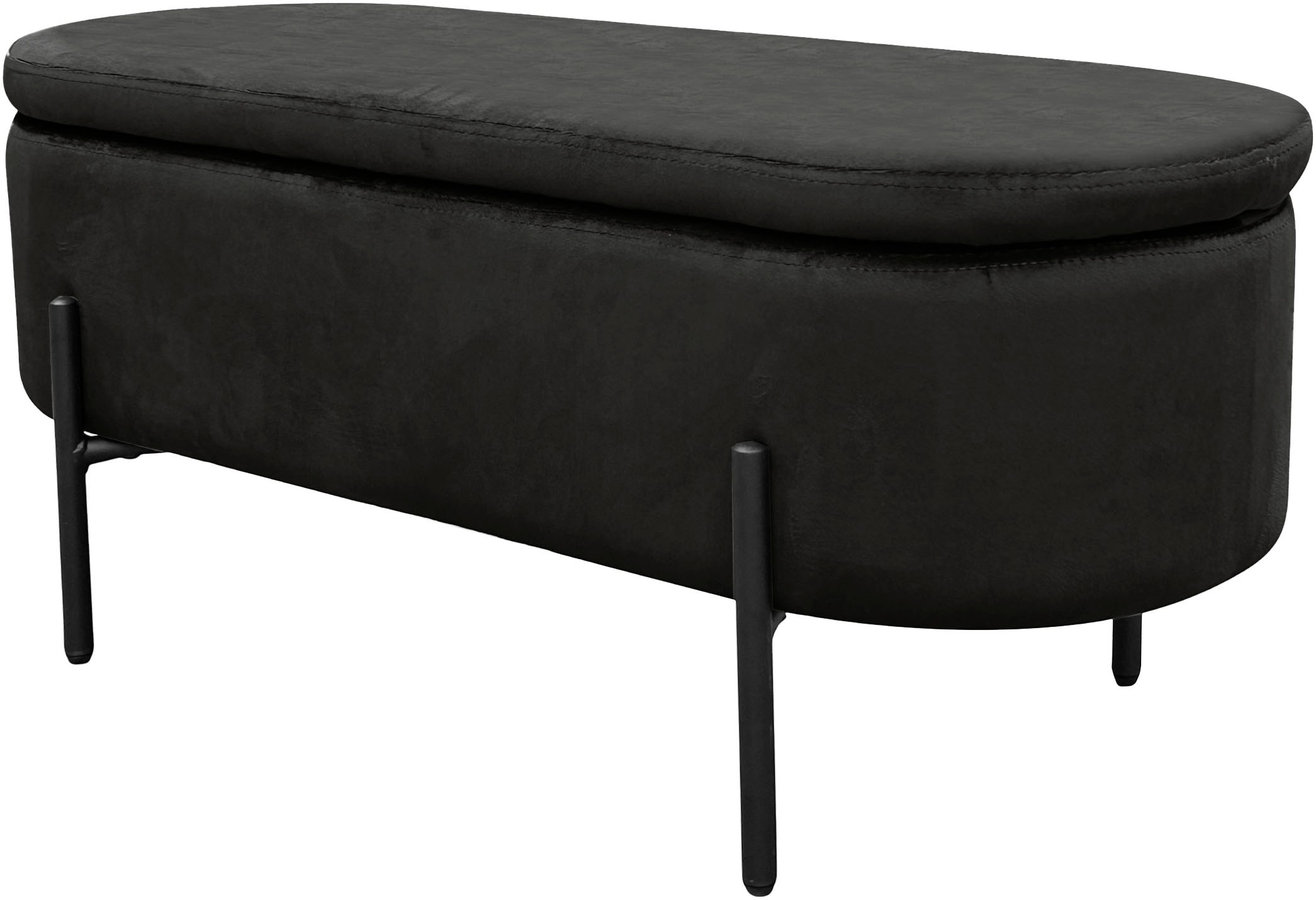 byLIVING Banc »NOVA« velours, avec espace de rangement/coffre, dimensions intérieures du coffre 26,5 x 83 cm, hauteur : 19 cm