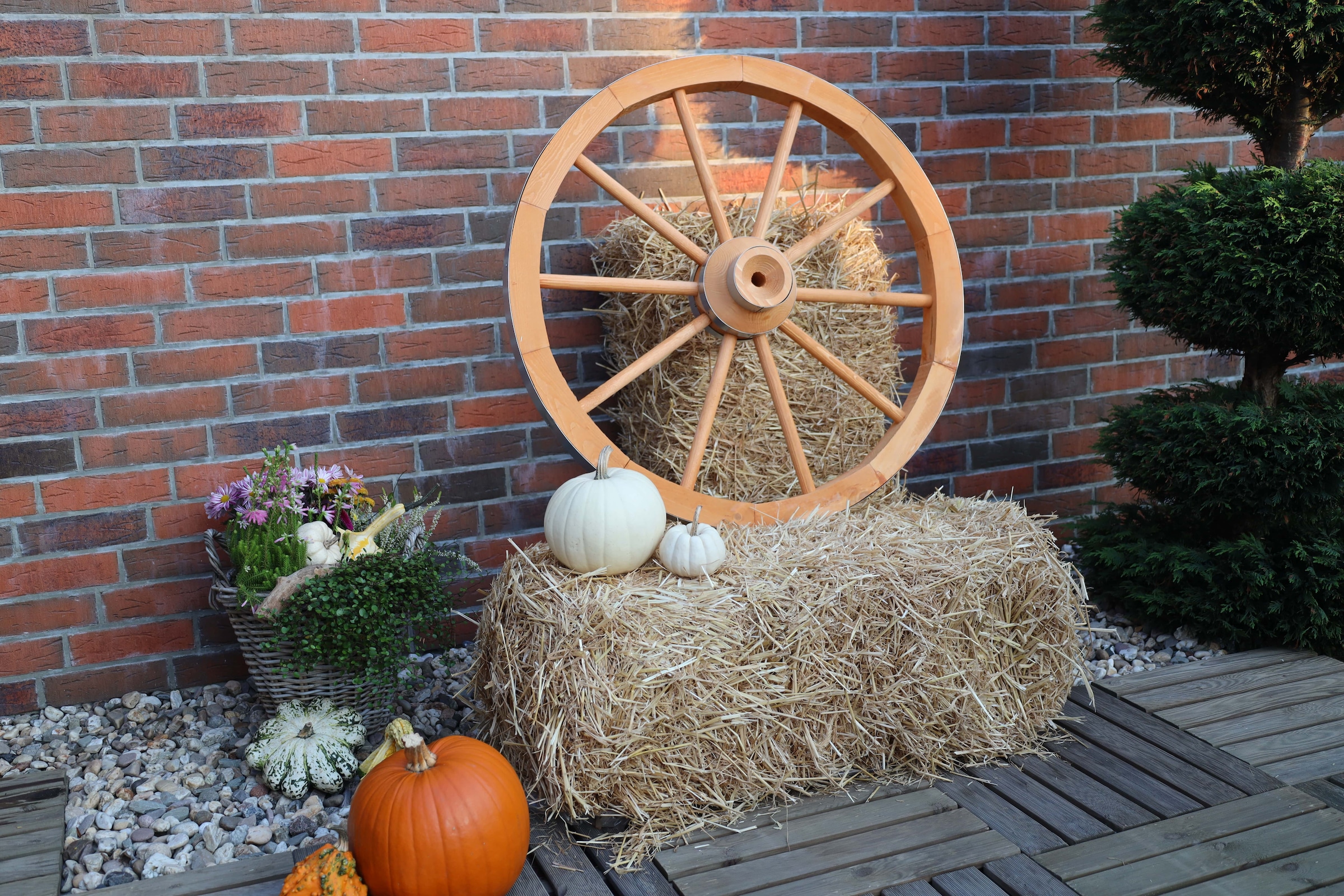 promadino Figure de jardin »Wagenrad« LxlxH : 90x22x90 cm