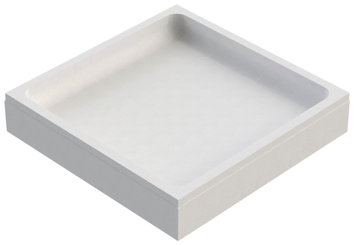 OTTOFOND Receveur de douche Ensemble,  90x90x3 cm, avec support de bac, garniture de vidange et bande d'étanchéité