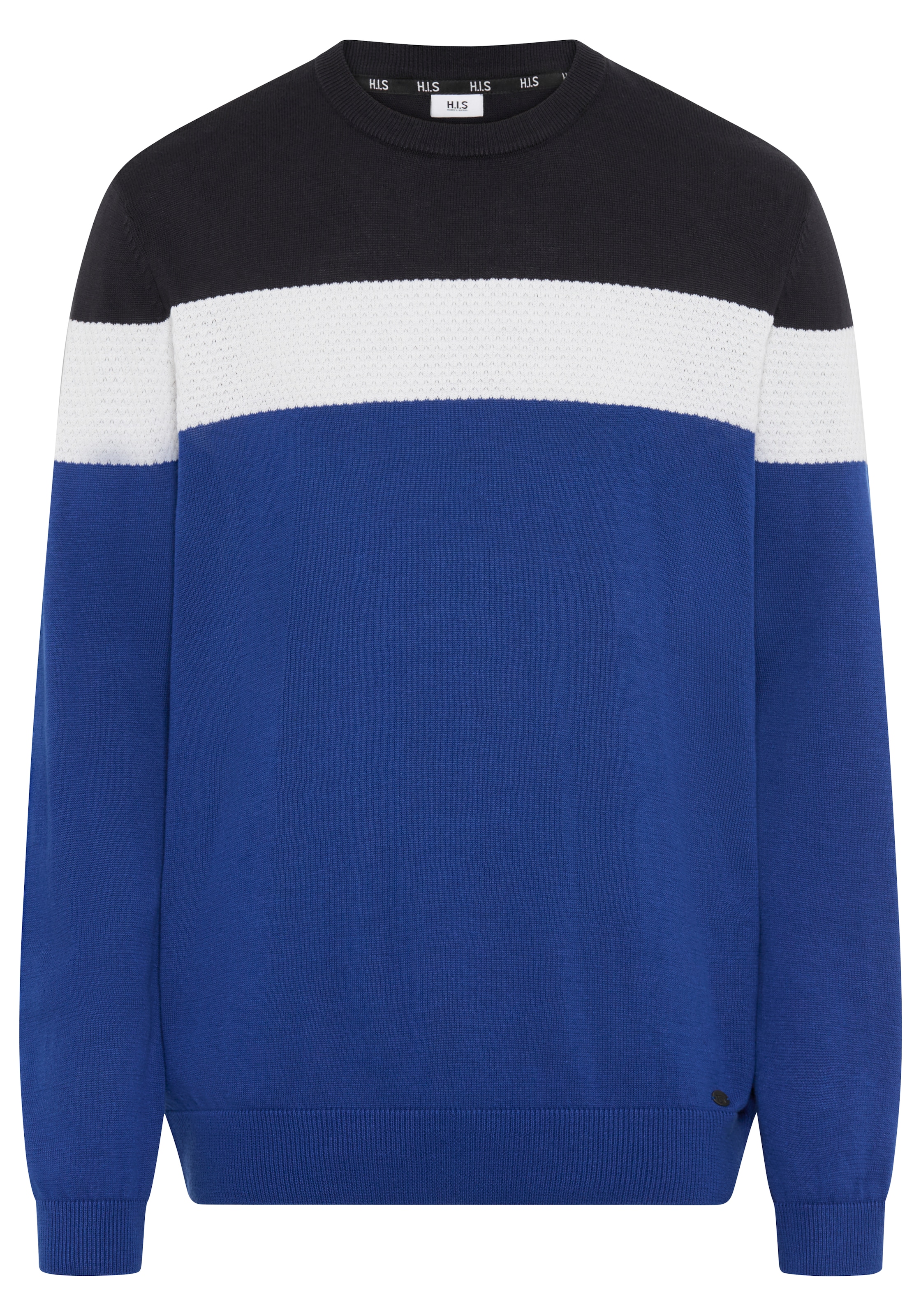 H.I.S Pull à col rond »neue Farben!« Colorblocking, in leichter Strickqualität