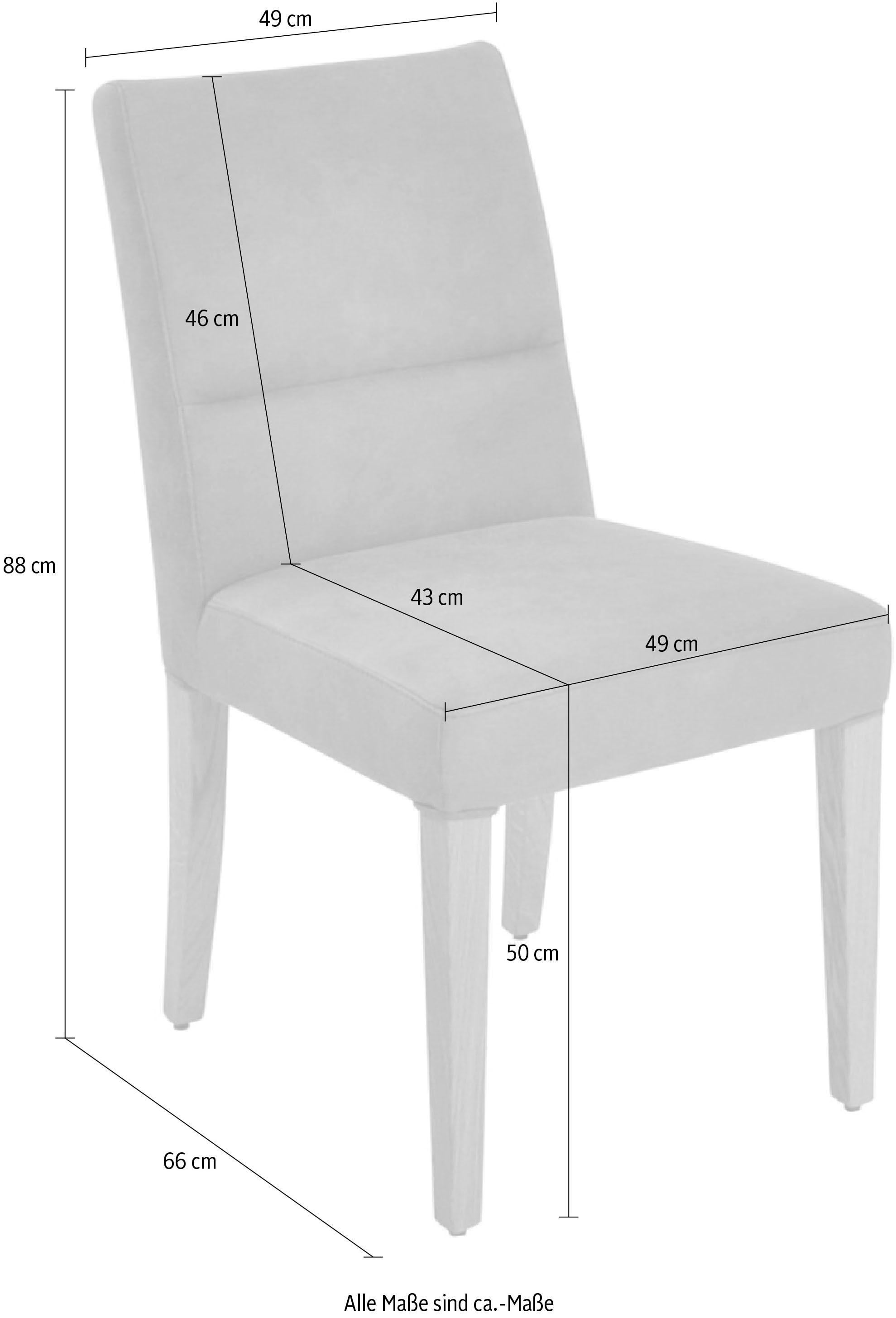 K+W Komfort & Wohnen Chaise à 4 pieds »GOBY« () chaise 4 pieds en chêne sauvage huilé, avec rembourrage de qualité