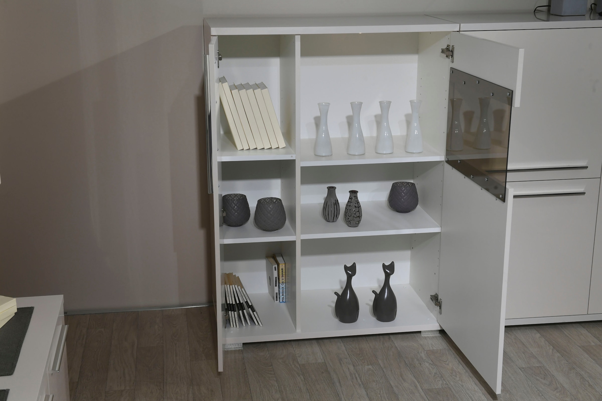 GOODproduct Highboard »Piano Vitrine« (H/B/T): 123/90/40,2cm,  UV lackiert, Soft-Close Funktion