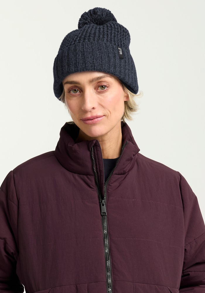 Jack Wolfskin Bonnet »MEDLEY KNIT BEANIE W« Bonnet à pompon, chaud, avec doublure polaire