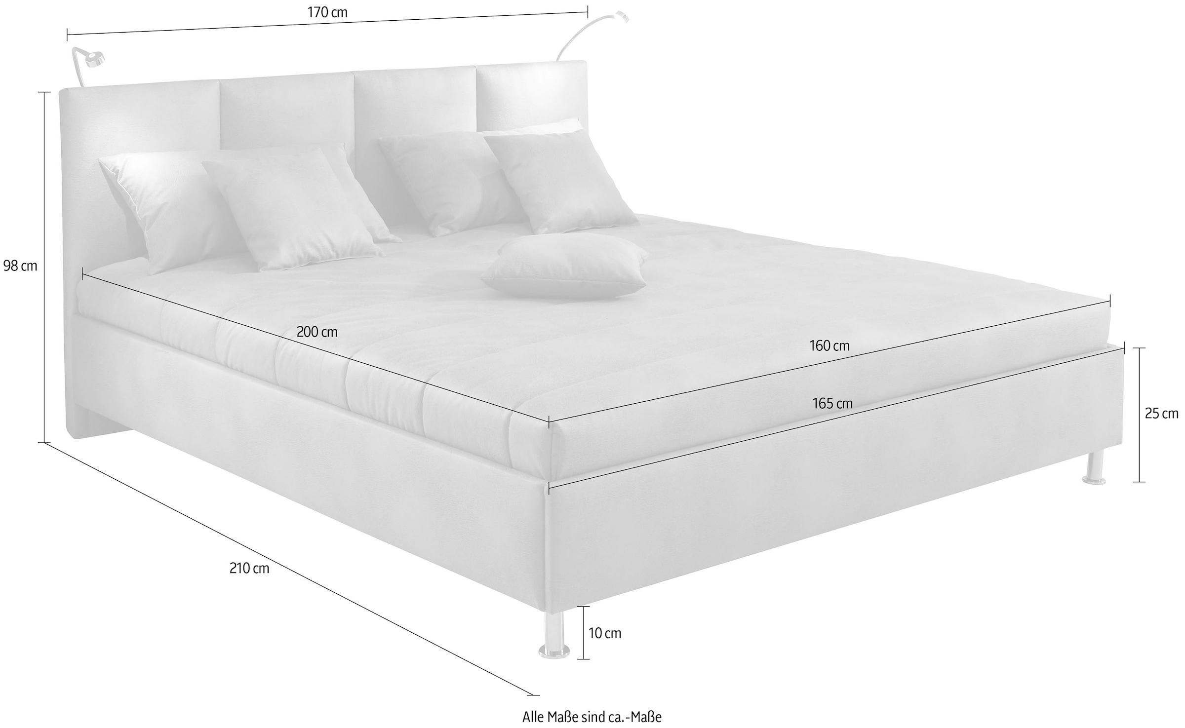 Westfalia Schlafkomfort Polsterbett »Altea in 3 Grössen verfügbar« pflegeleicht mit Polsterung, robust, mit vormontierten Schrauben