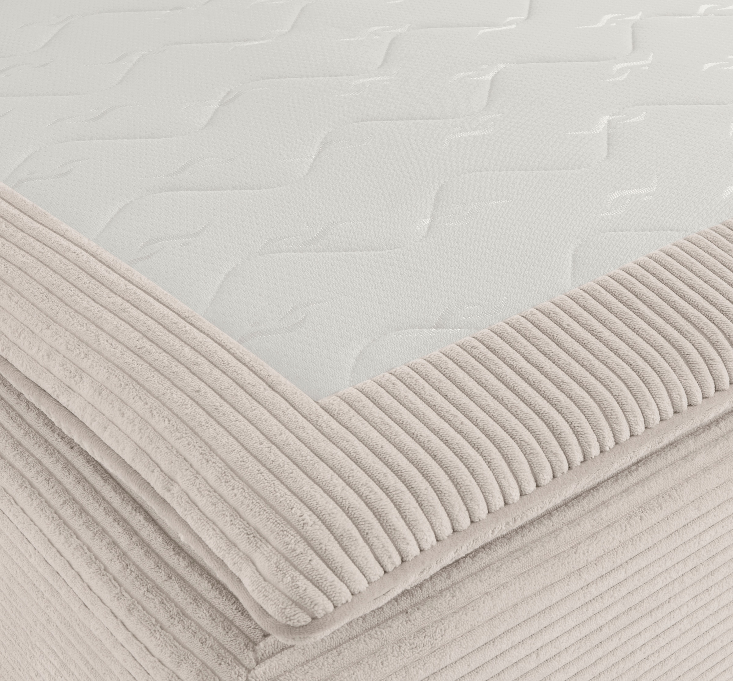 Home affaire Canapé d'angle »Night & Day L-Form, B: 324 cm, Dauer-Schlaffunktion und Armlehne« Bettfunktion & Bettkasten, Boxspringbett 180x200 cm