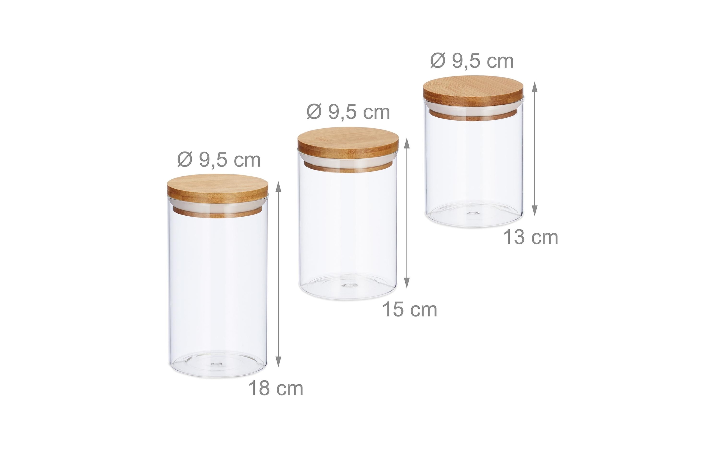 relaxdays Bocal à provisions »1 l« compatible lave-vaisselle