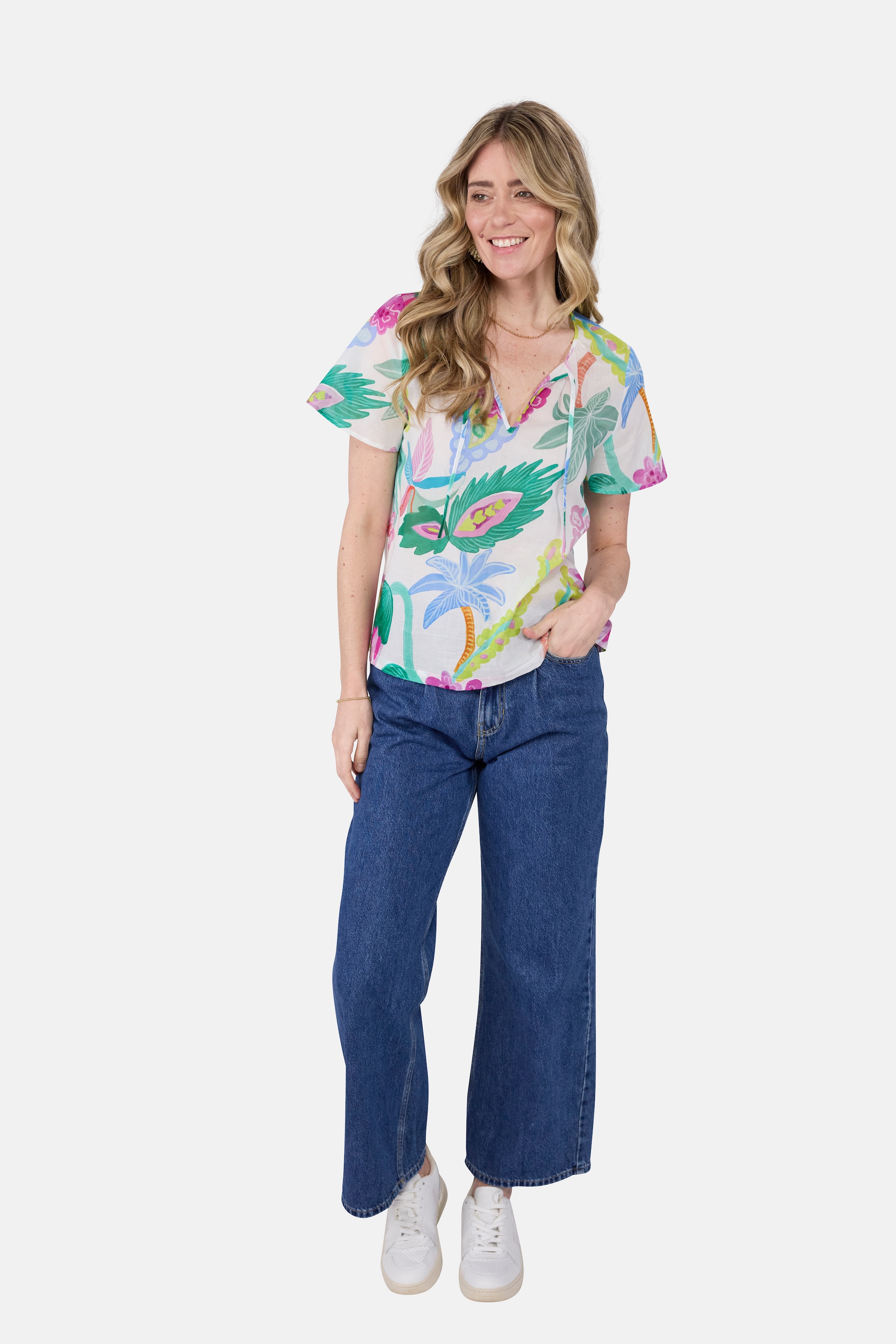 Lieblingsstück Schlupfbluse mit Tropicalprint
