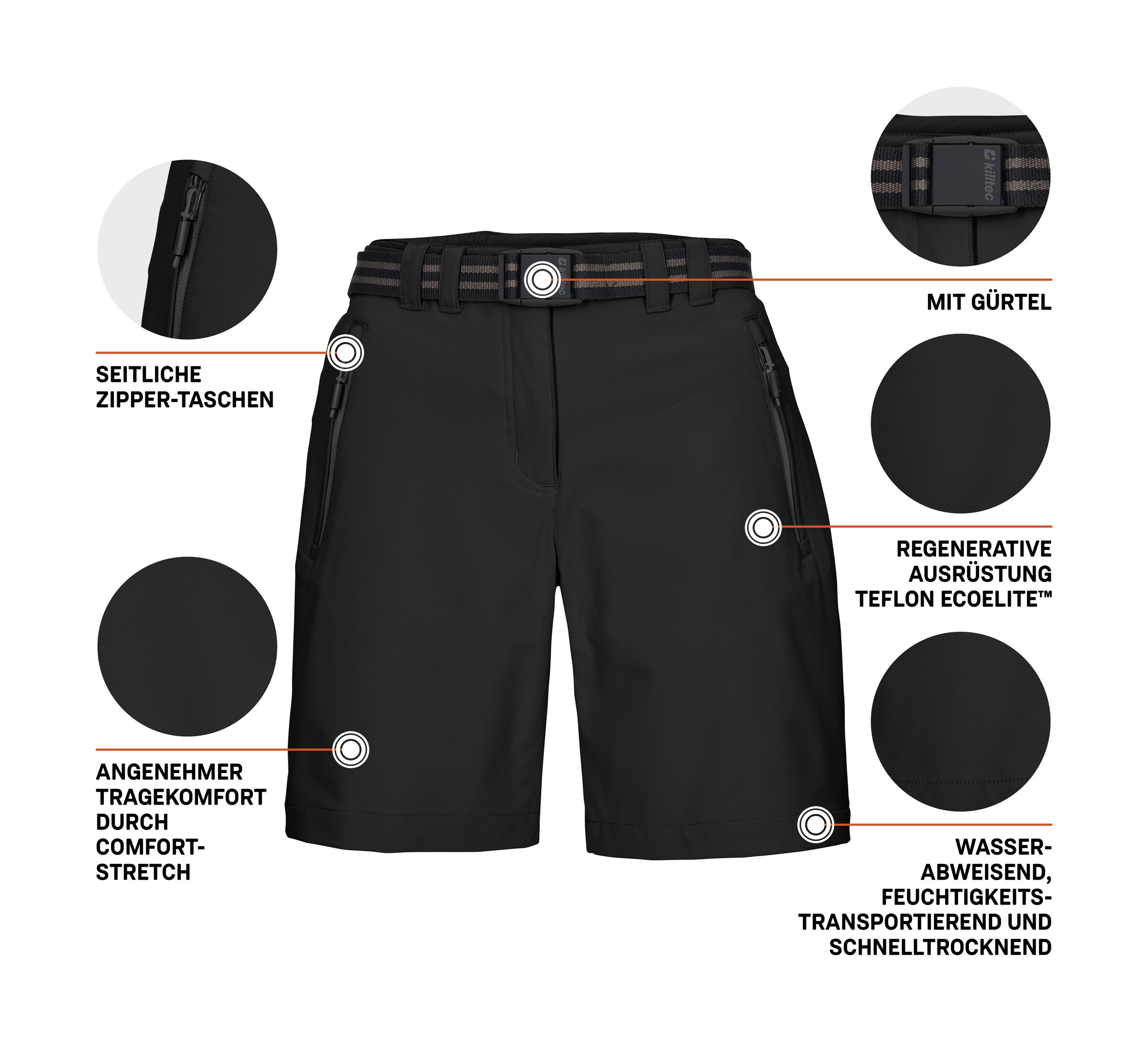 Killtec »KOS 19 WMN BRMDS«  wasserabweisend, schnelltrocknend, Stretch-Material, inkl. Gürtel