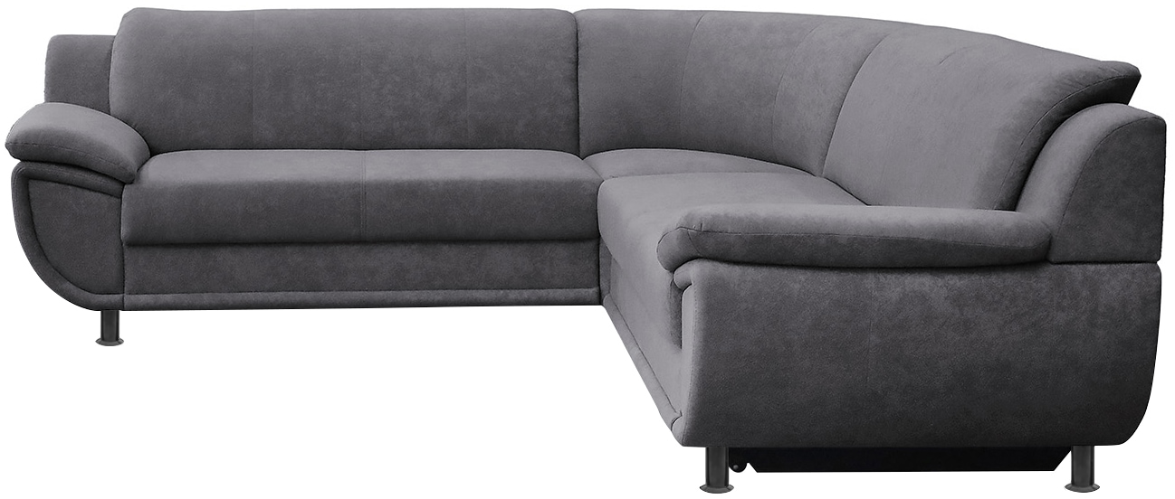 TRENDMANUFAKTUR Canapé d'angle »Rondo wahlweise mit Schlaffunktion, 267x247 cm (BxT), breite Armlehnen« forme en L, option ressort disponible, pieds noirs