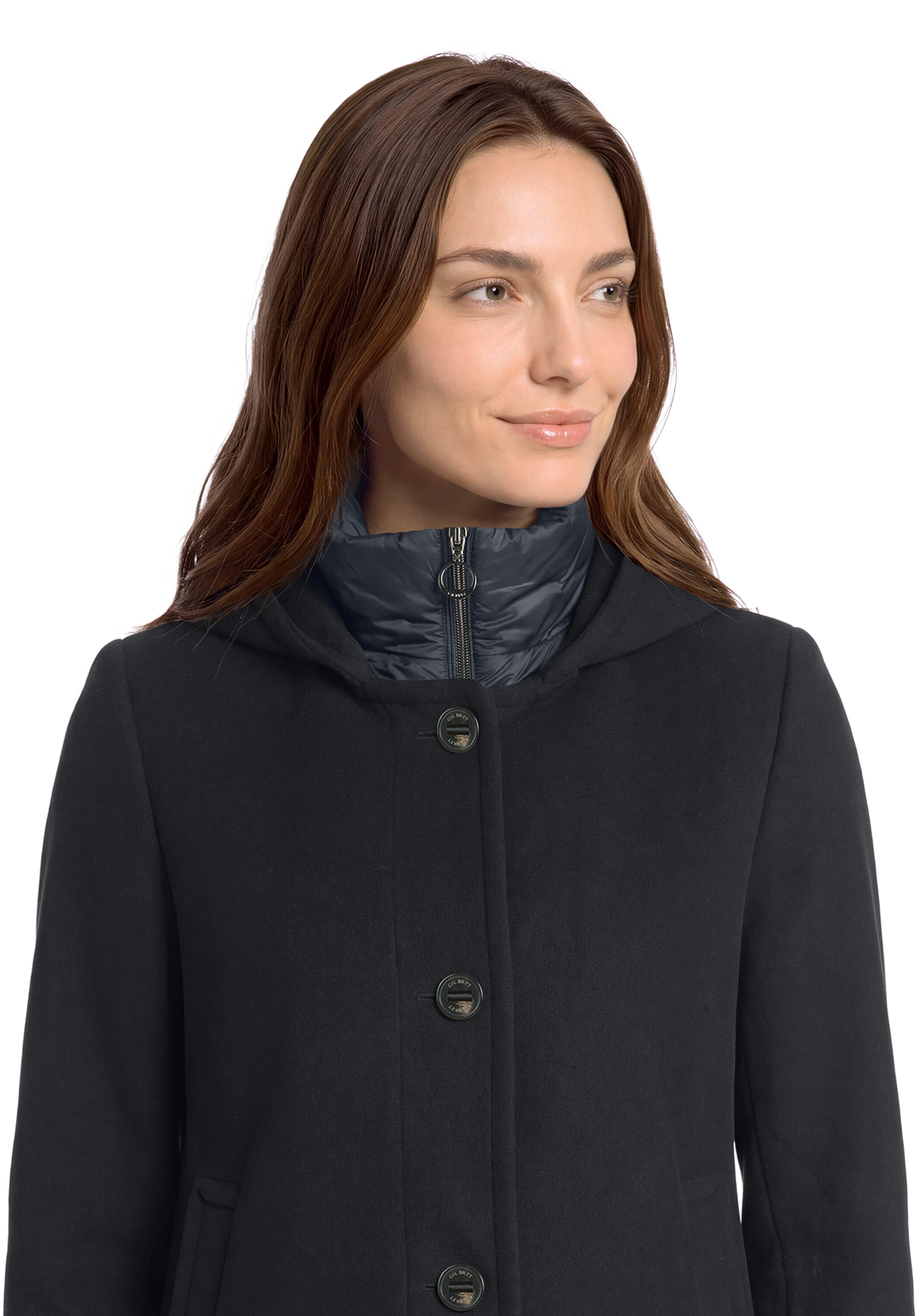 Gil Bret Wolljacke mit Kapuze 2 in 1 Optik mit Kapuze