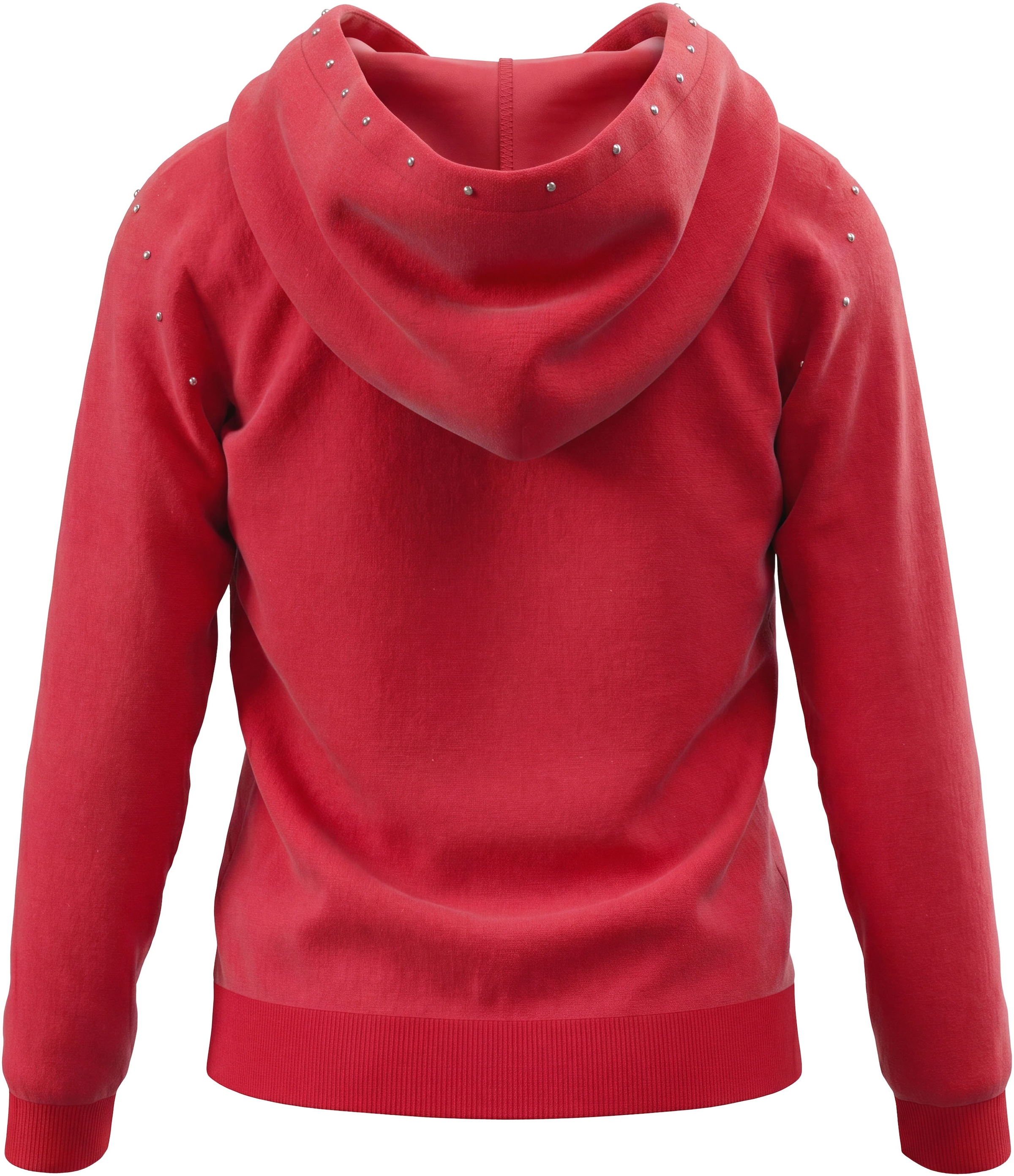 Bruno Banani Sweat à capuche »Hoodie mit Nieten-Details an Kapuze und Sternen im Nietendesign«, Sweatshirt avec décoration cloutée, en tissu doux gratté
