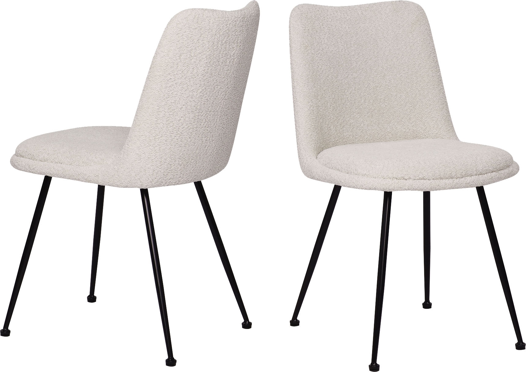 SIT Chaise à 4 pieds »Krakau 2er-Set Bouclé Esszimmerstühle mit Metallgestell« (Ensemble) 2 cuisHousse bouclé certifiée Öko-Tex & design polyvalent