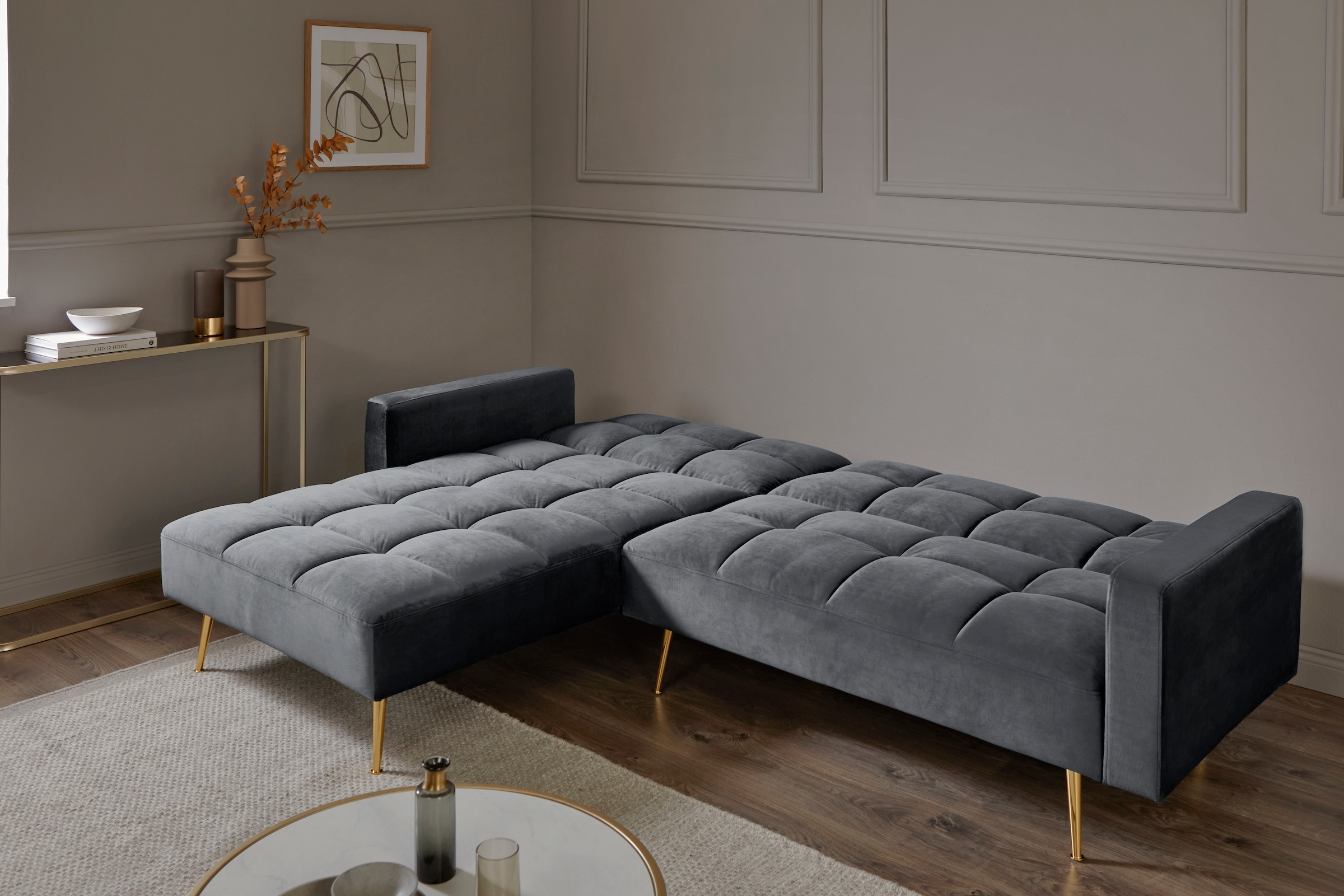 Jahnke Ecksofa »CHILLAX POSH CORNER« mit Schlaffunktion, wechselseitig montierbar, 244 x 150 cm