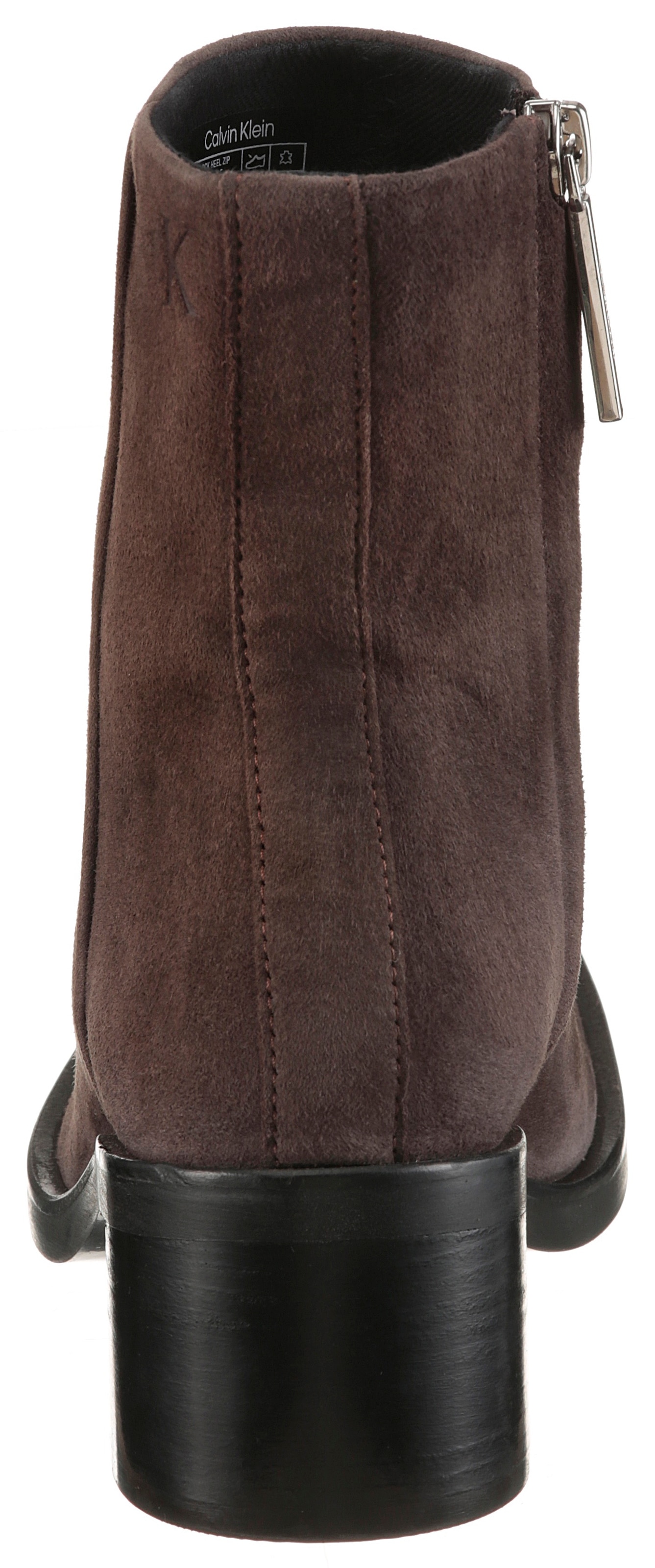 Calvin Klein Bottines »BLOCK HEEL ZIP BOOT SUE«  bottes classiques, talon bloc, avec logo CK latéral sur la tige