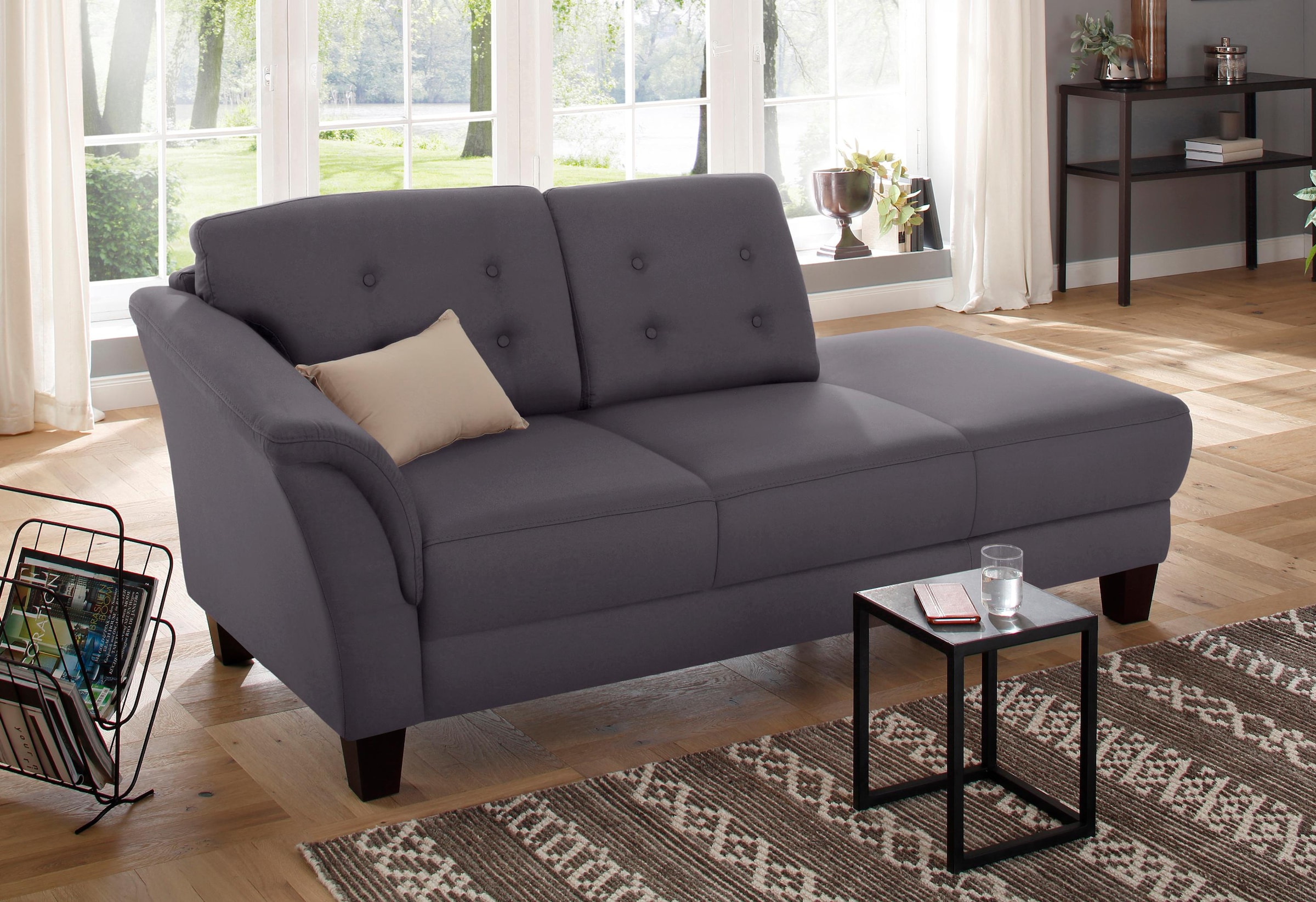 Home affaire Récamière »Trondheim« freistehend, mit Federkern, Knopfheftung im Rücken, Füsse Buche