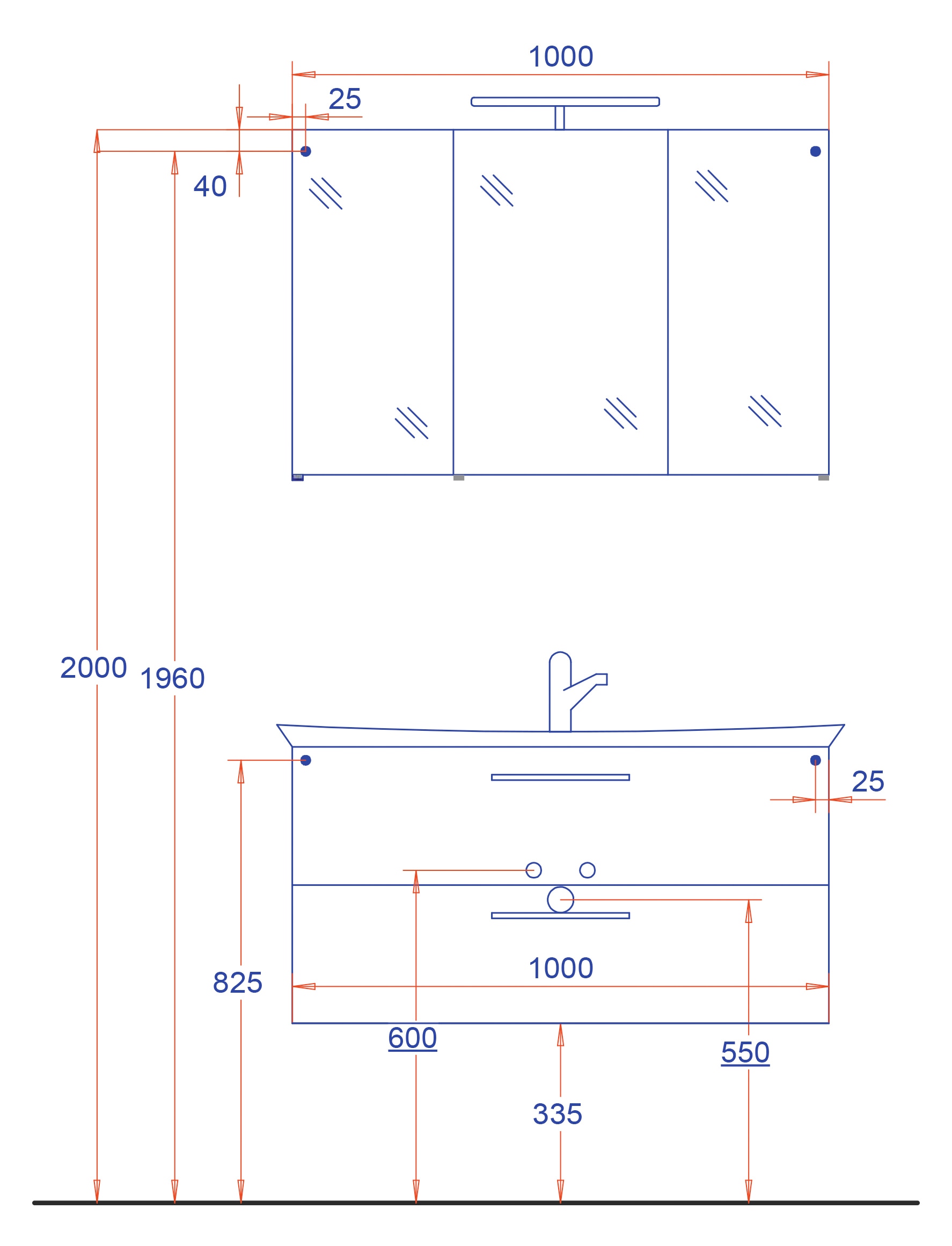 welltime Ensemble de meubles de salle de bain »Florida« 2 cuis tlg.