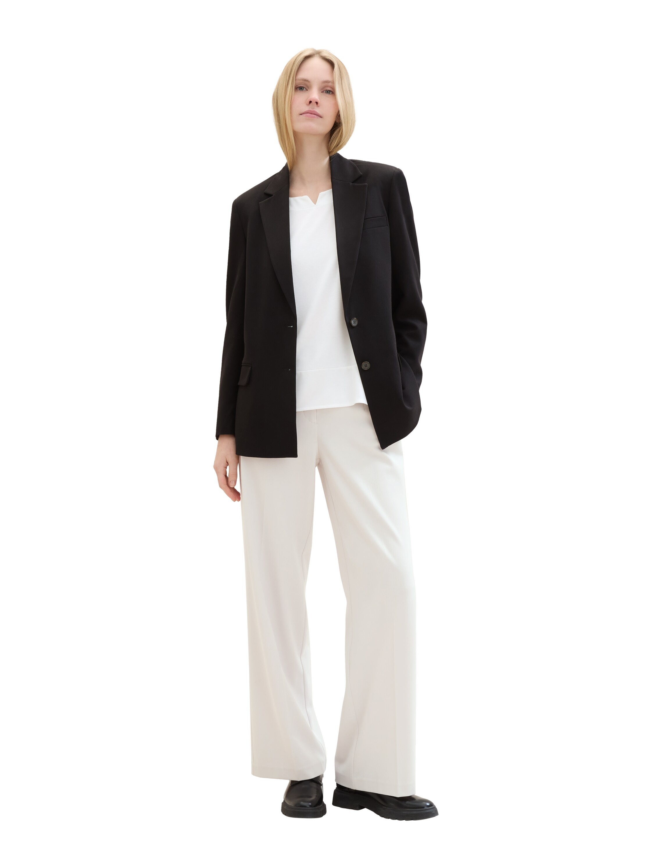 TOM TAILOR T-shirt mit geschlitztem Rundhalsaussschnitt