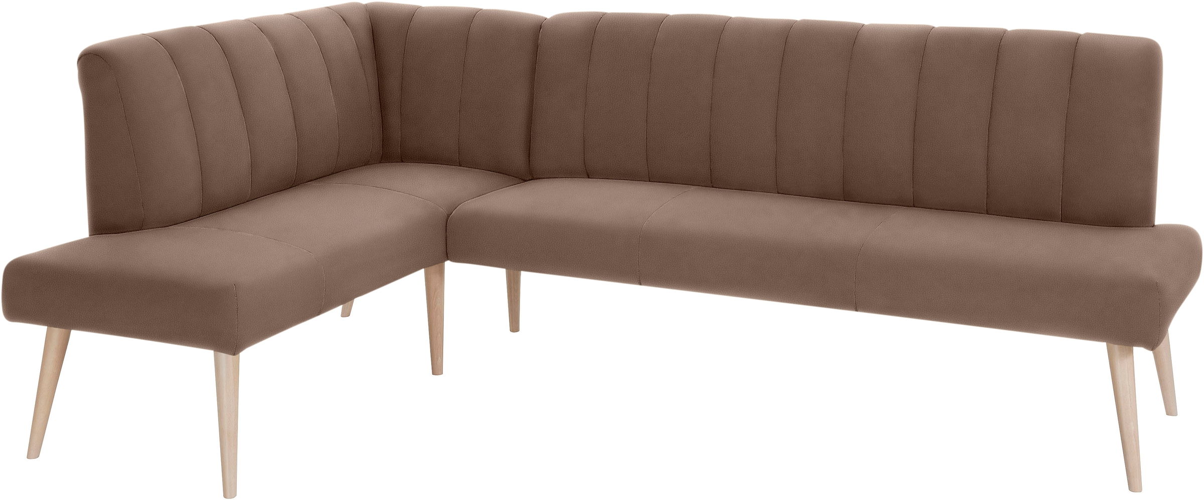 exxpo - sofa fashion Banc d'angle »Costa, moderne Rückensteppung, bequem und elegant, hoher Holzfuss« hochwertig verarbeitet, Frei im Raum stellbar