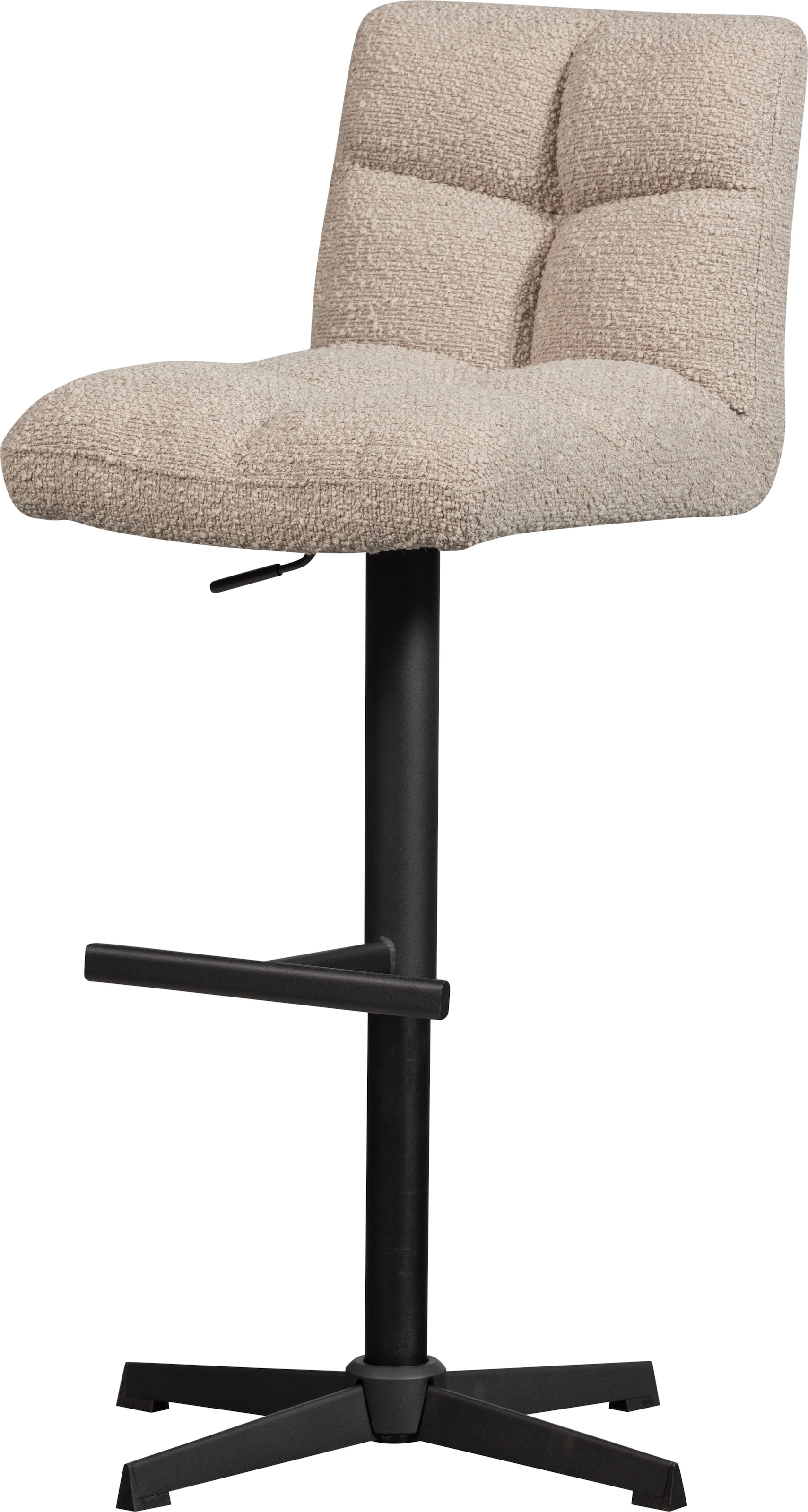 WOOOD Tabouret de bar »Vinny mit Bouclé-Bezug höhenverstellbar, B 44 x T 58 x H 114 cm« Ensemble, 2 cuis tlg. Hauteur d'assise de 60 à 80 cm, capacité 100 kg, mécanisme pivotant