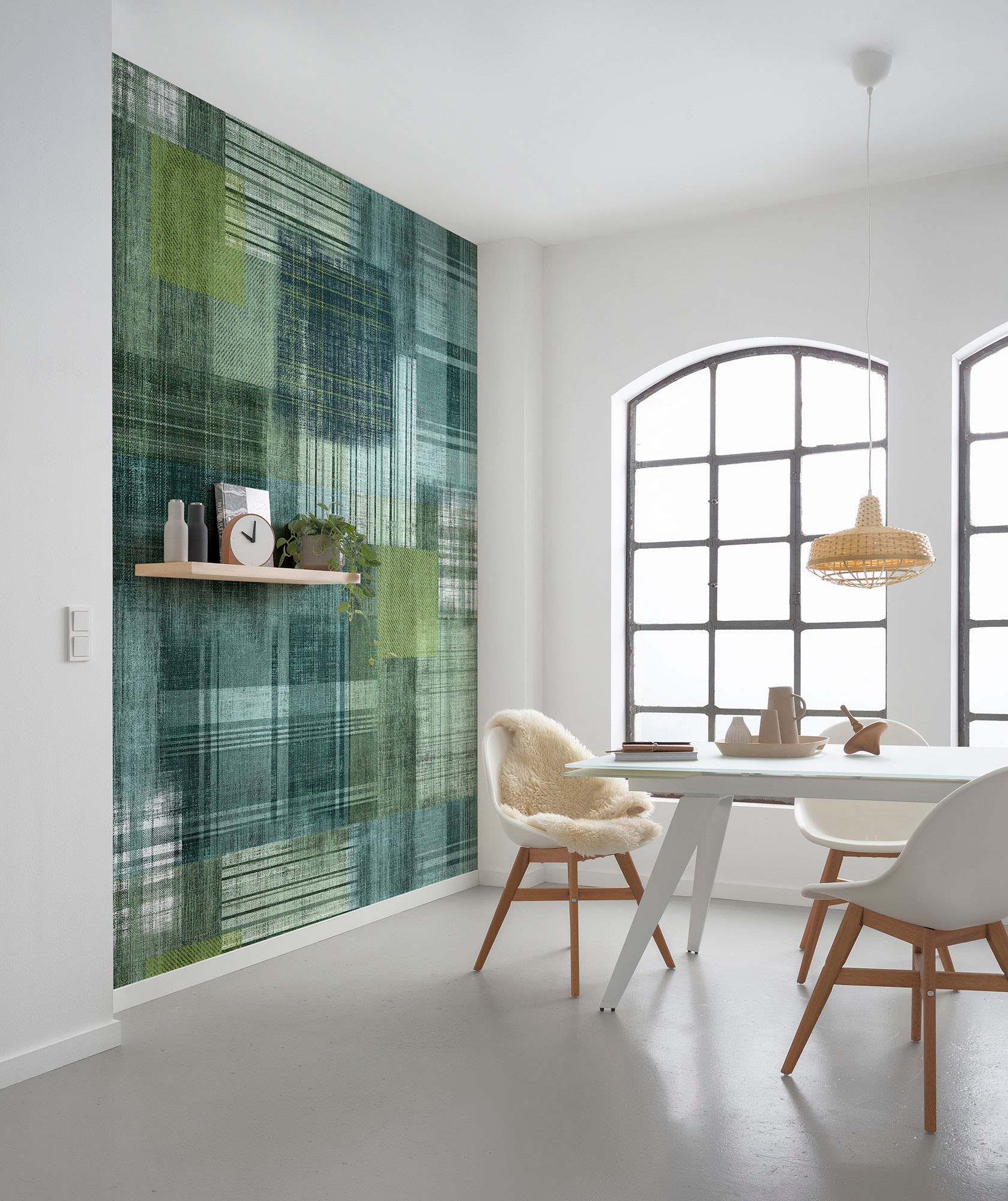 Komar Vliestapete »Digitaldruck Vlies -  Patchy Plaid - Grösse 200 x 250 cm« bedruckt glatt Wohnzimmer, Schlafzimmer