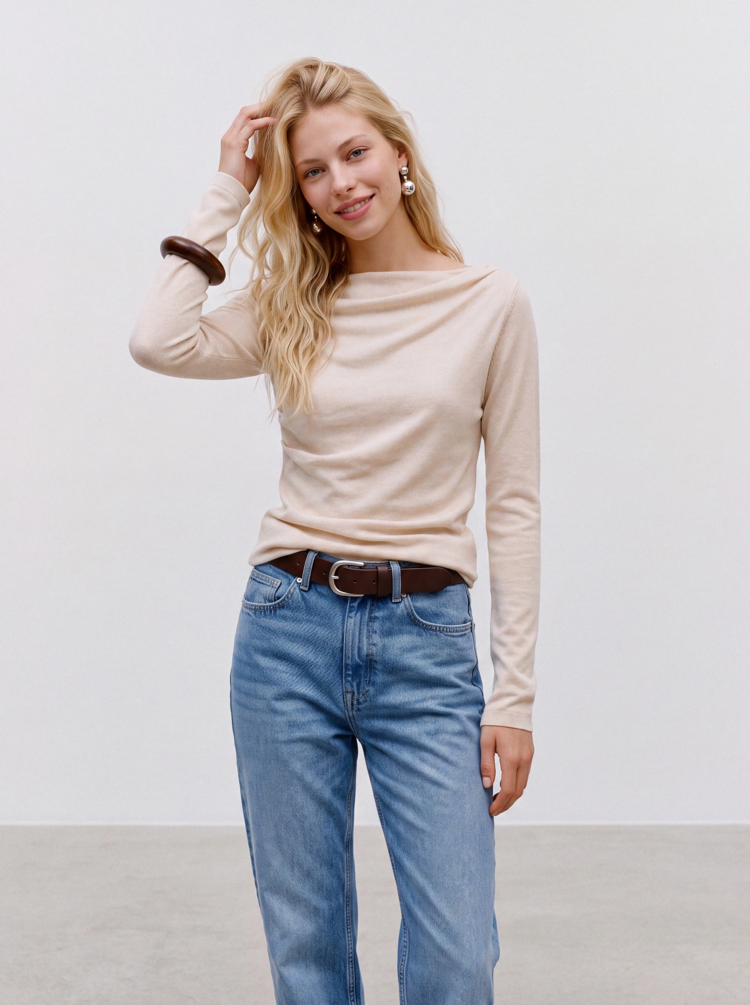 Vero Moda Pull en tricot »VMSOFINE KNIT LS BOATNECK PULLOVER NOOS« Materialmix, regular fit