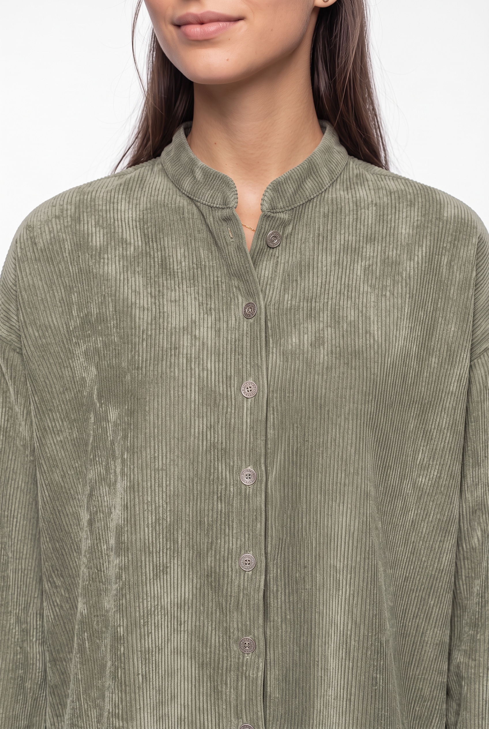 GANG Hemdbluse »94EMILY BLOUSE« aus Cord, Stehkragen