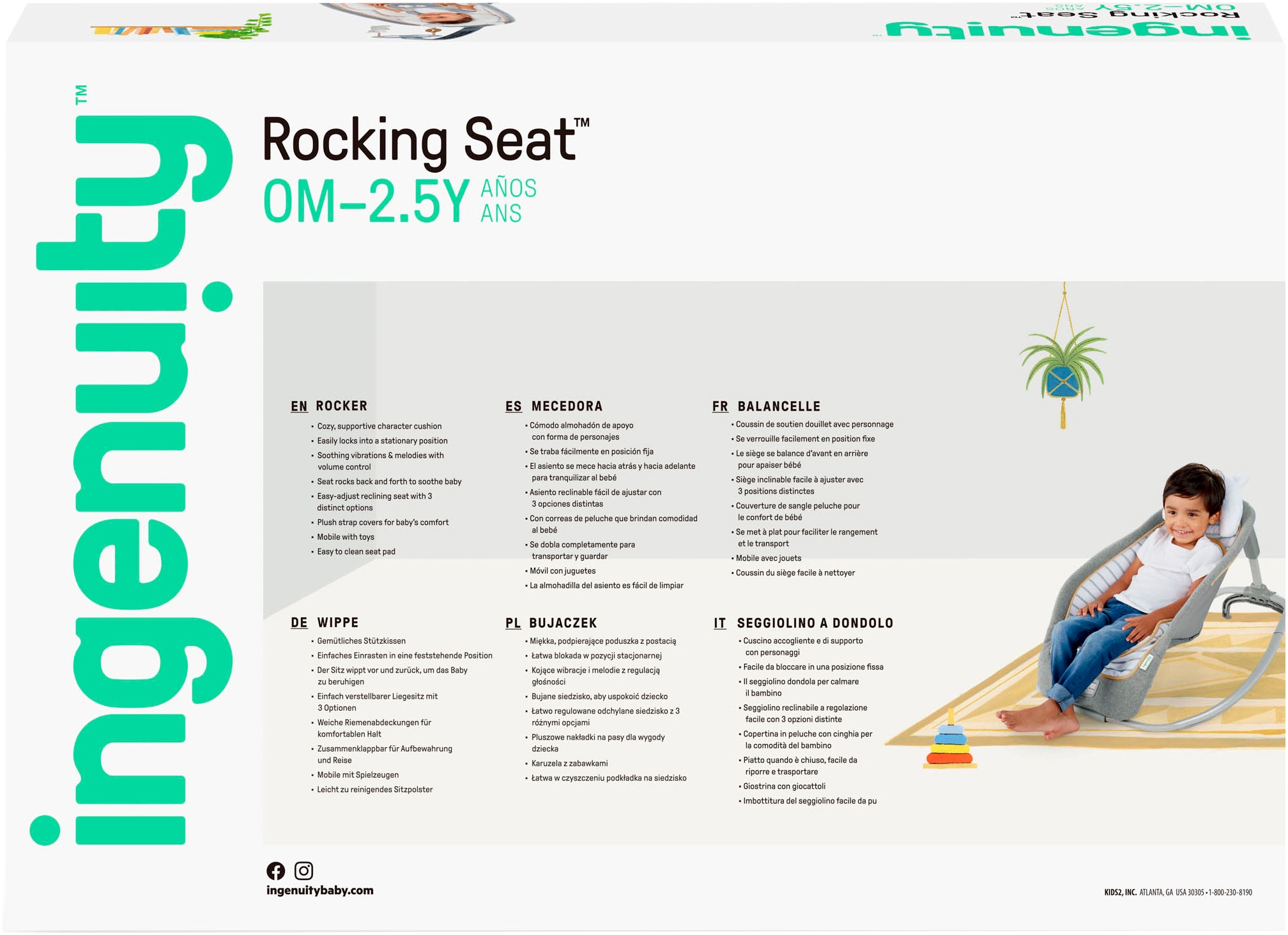 ingenuity Transat pour bébé »Rocking Seat - Bella Teddy« mit Sound-Effekt