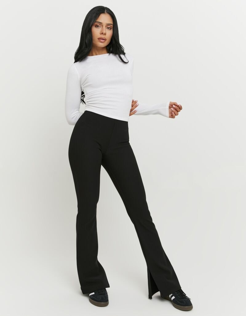 Tally Weijl Stoffhose »SPAPETIM«  Materialmix, mit Low Waist Passform und ausgestelltem Beinverlauf