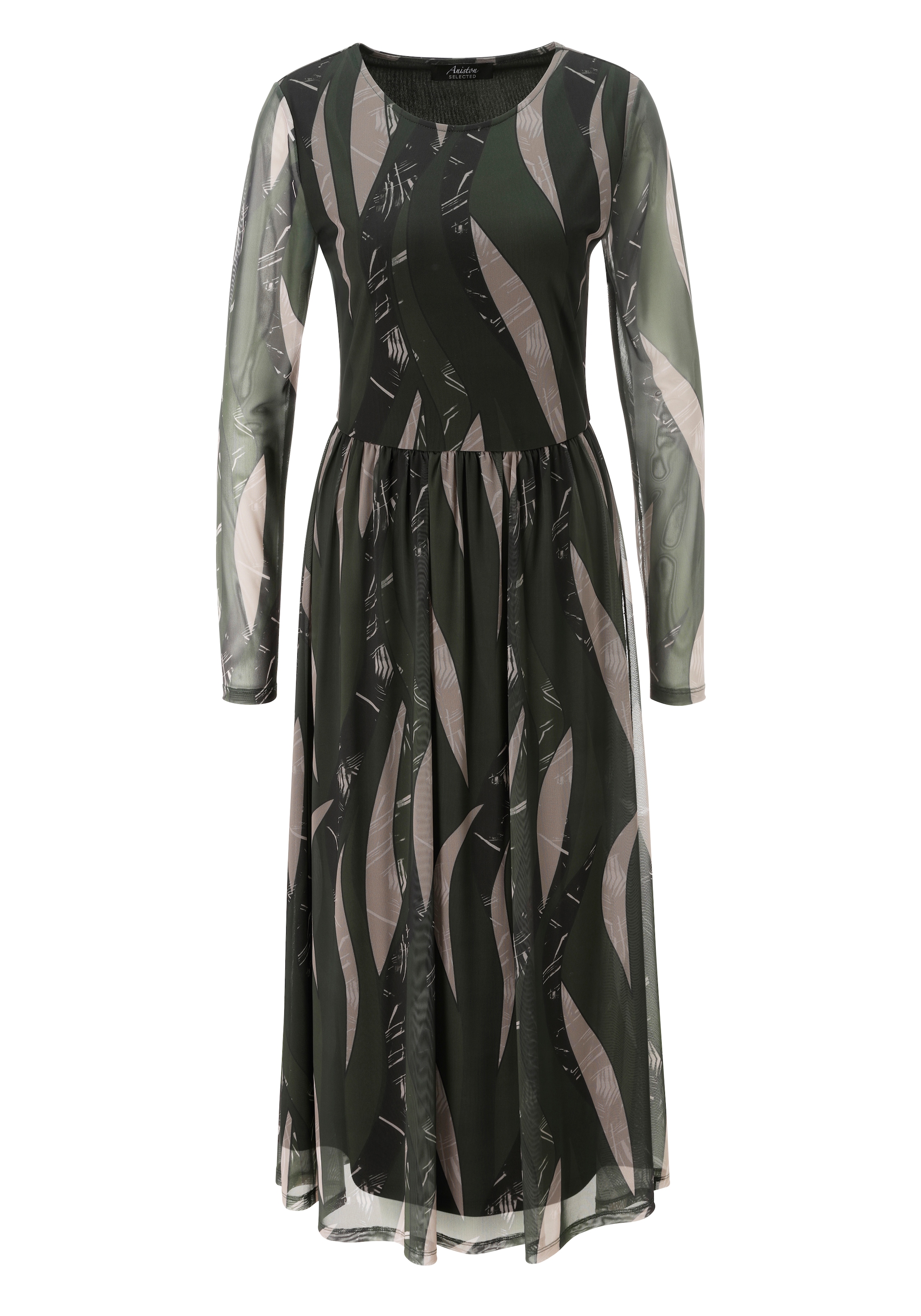 Aniston SELECTED Robe midi en qualité mesh avec motif harmonieux - NOUVELLE COLLECTION
