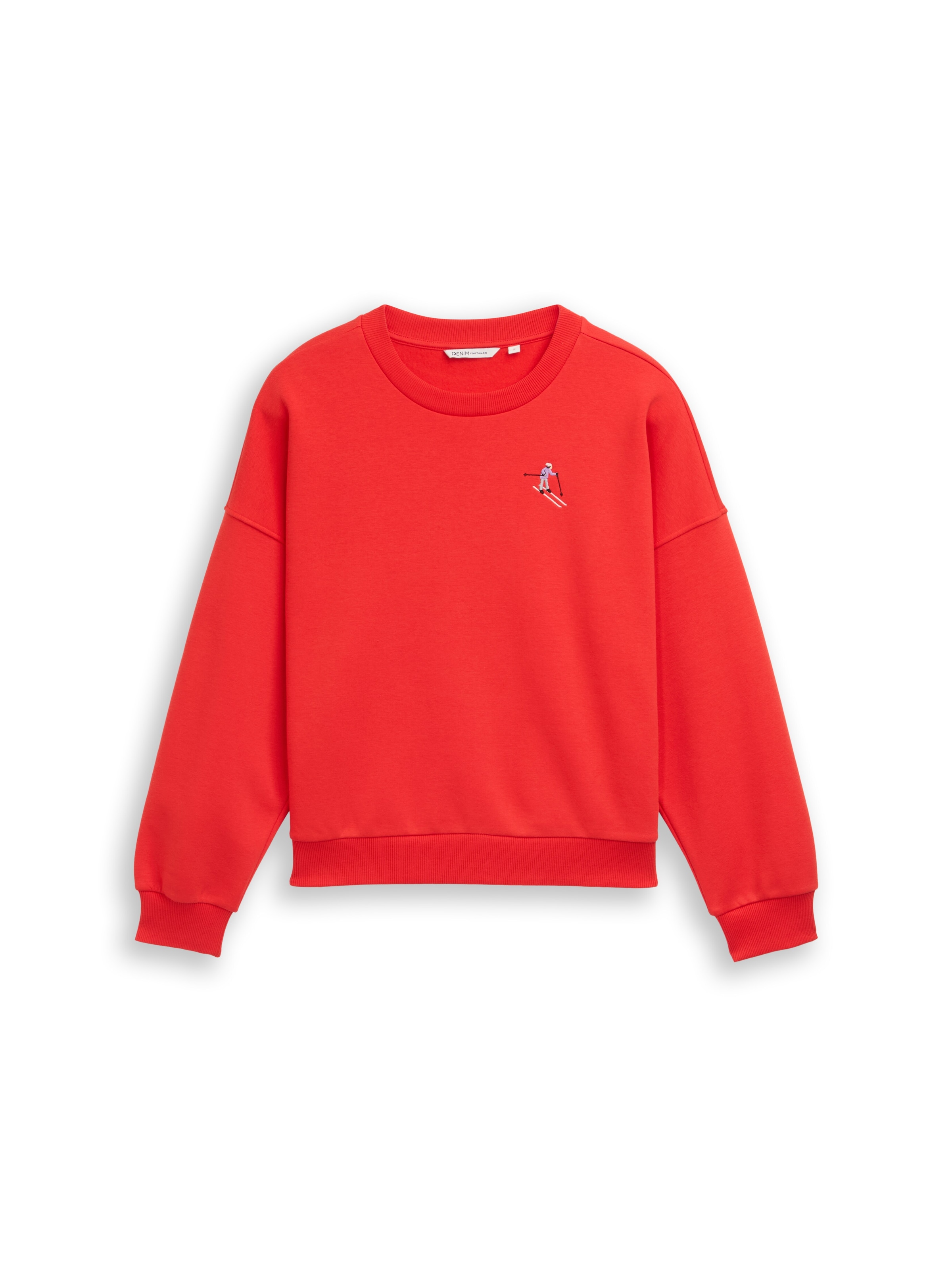 TOM TAILOR Denim Sweatshirt , Rundhals, bequeme Passform, bedruckt
