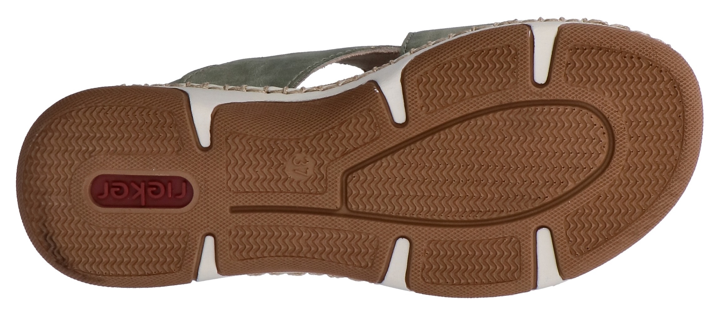 Rieker  chaussure d'été, chaussure à scratch avec couture décorative élaborée sur la semelle