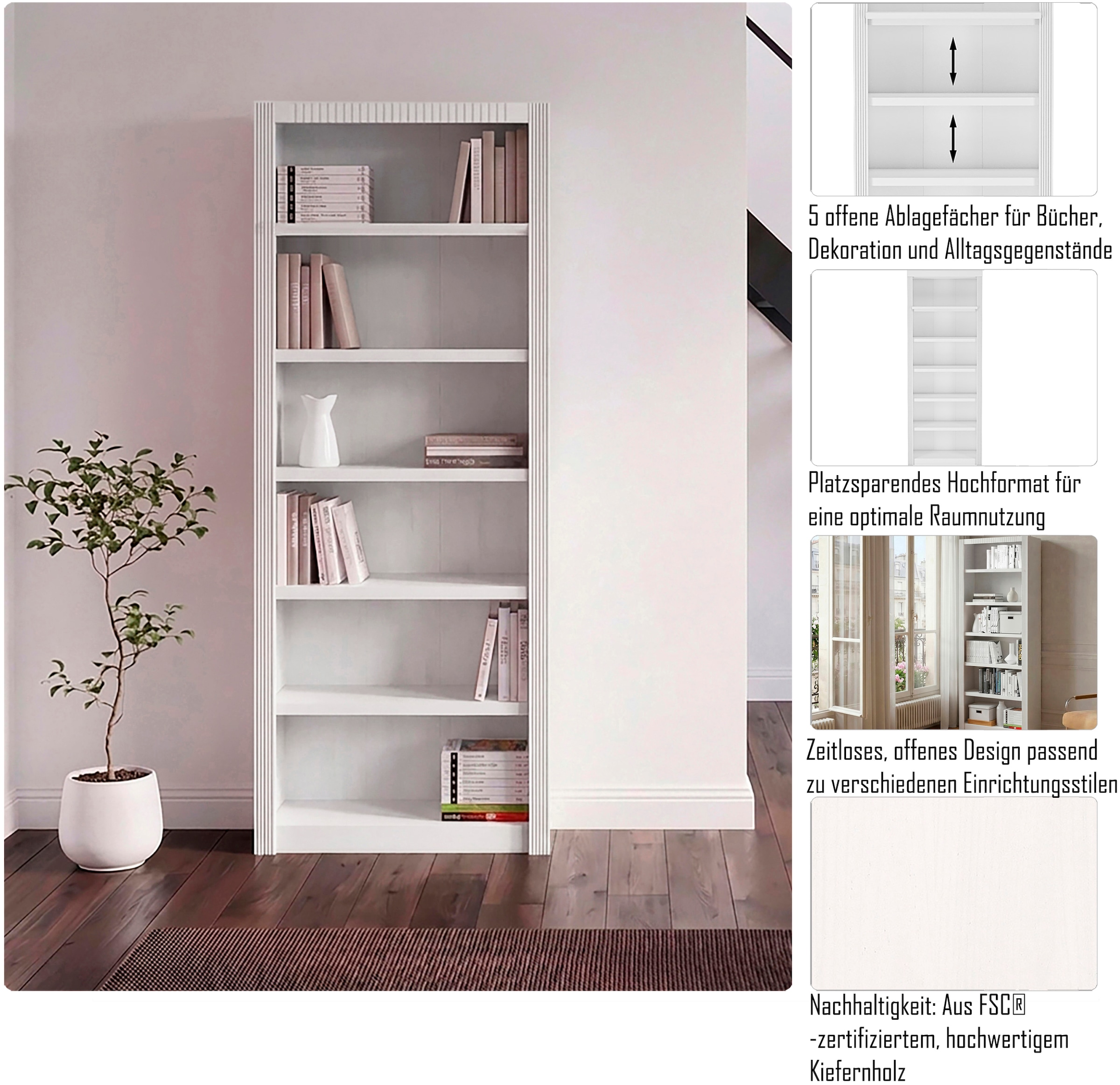 GOODproduct Étagère sur pied »Bergen« largeur 82,5 cm