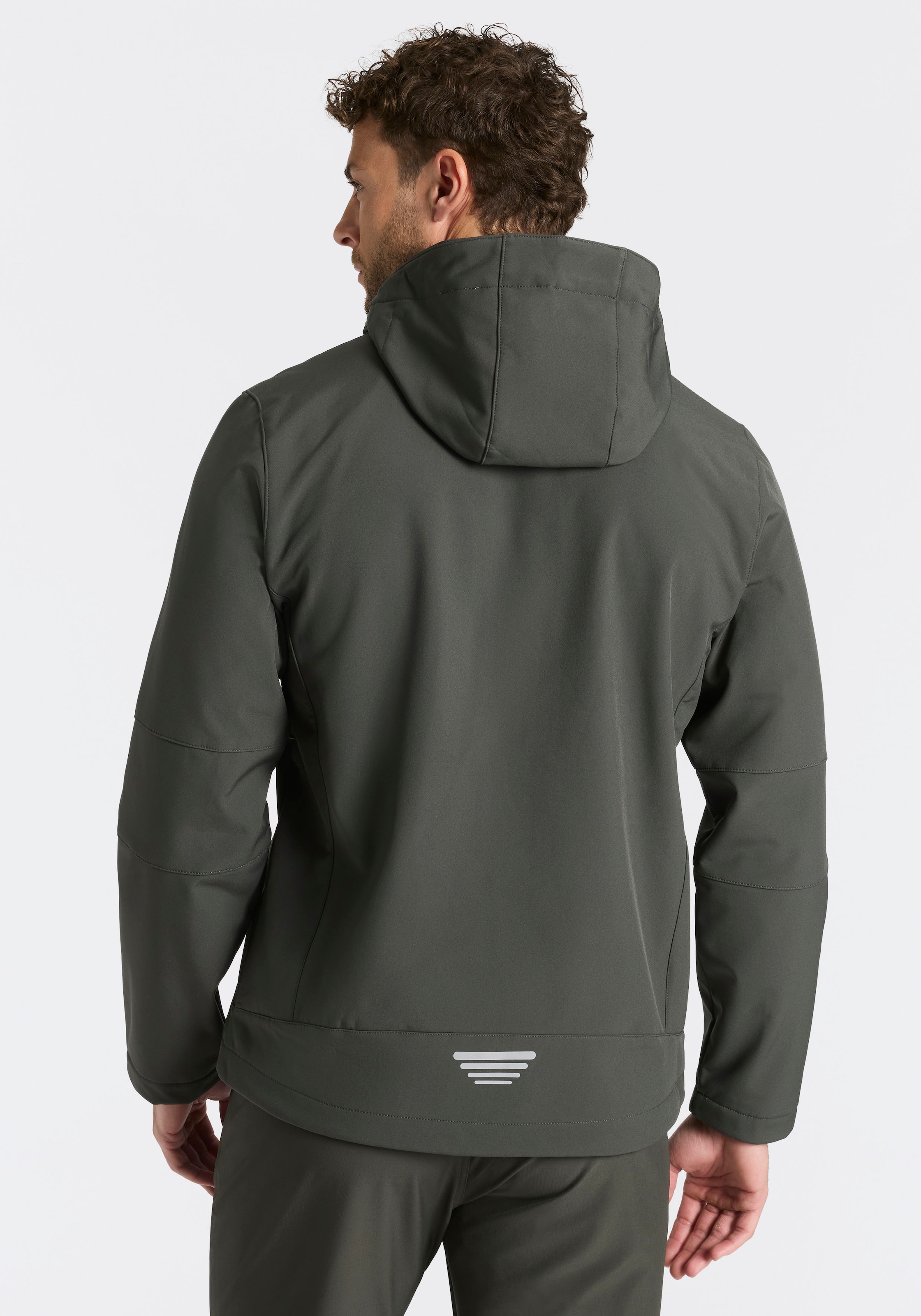 CMP Veste softshell avec capuche avec col montant, triple couche, déperlant, coupe-vent
