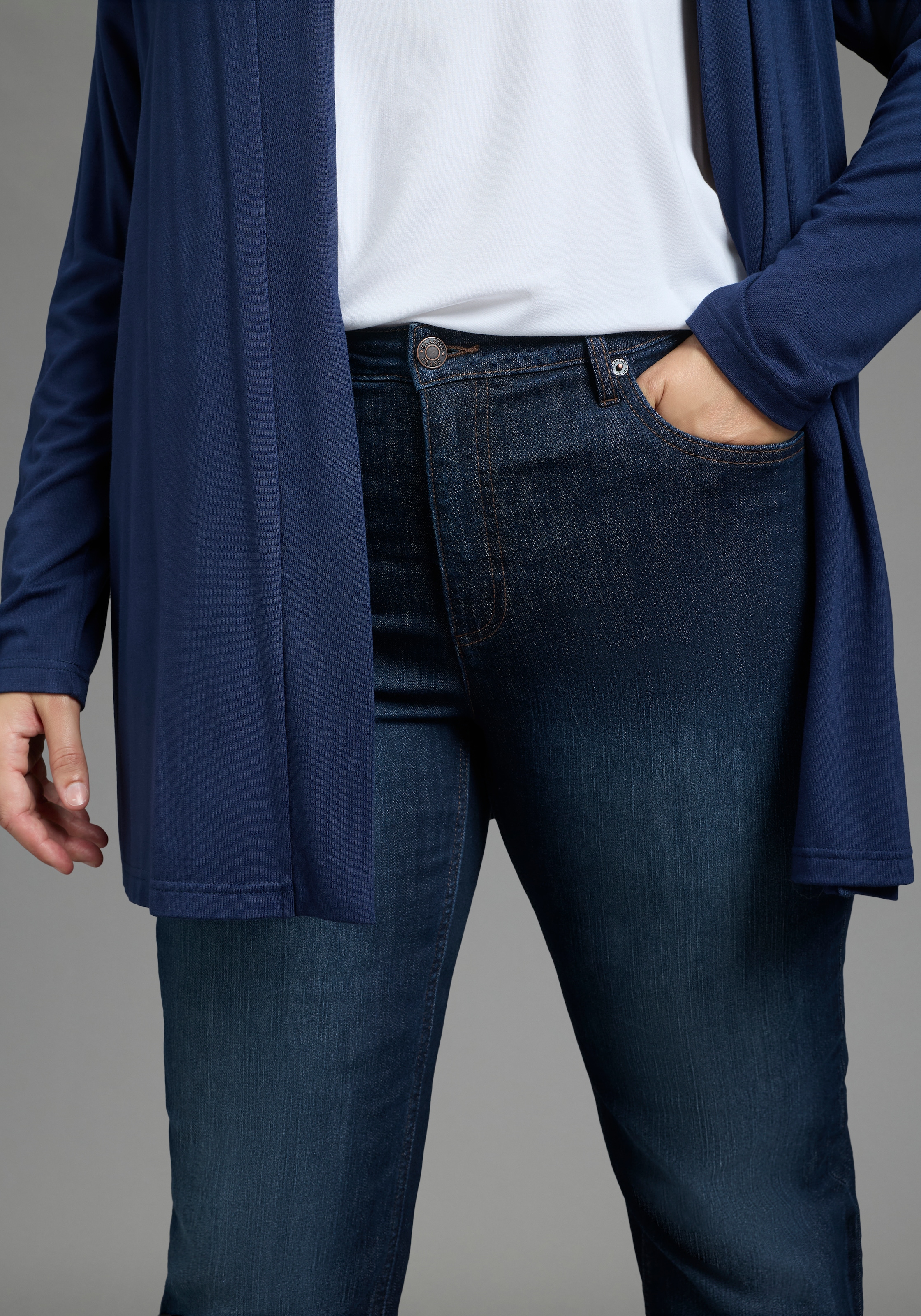 Laura Scott CURVE Jeans droit »Grosse Grössen« coupe droite, jambe droite, taille haute