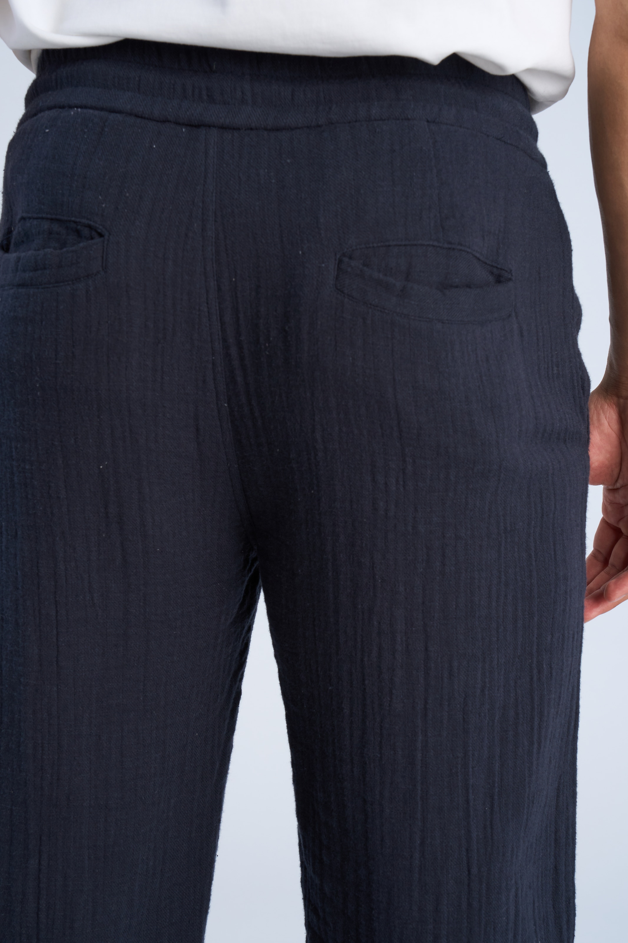 LINDBERGH Stoffhose  Sommerhose in Leinen-Optik und mit Gummizug - Weiter Schnitt