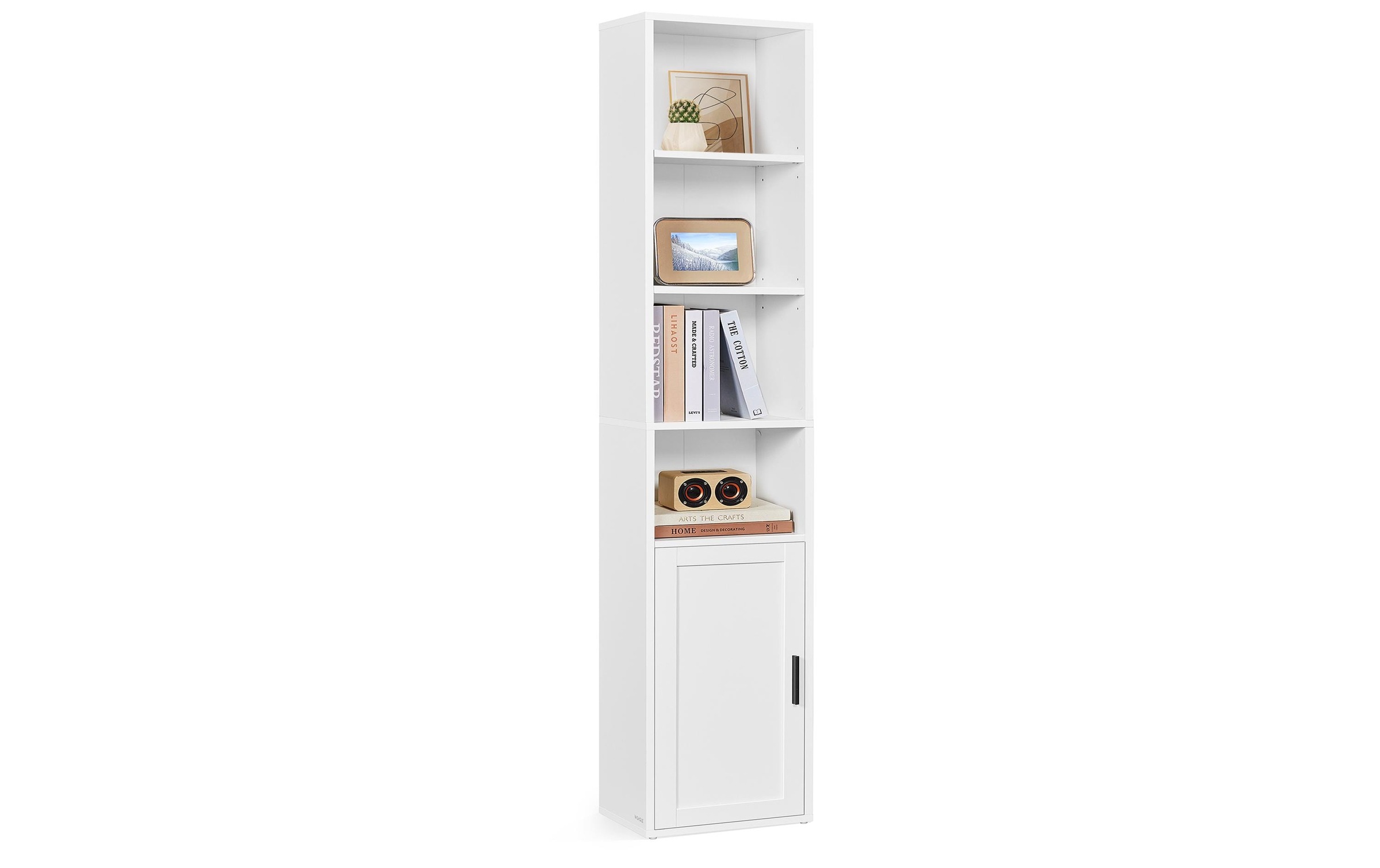 VASAGLE Étagère »31,8 x 24 x 175 cm« Hohes Standregal mit Schranktür und verstellbaren Ablagen