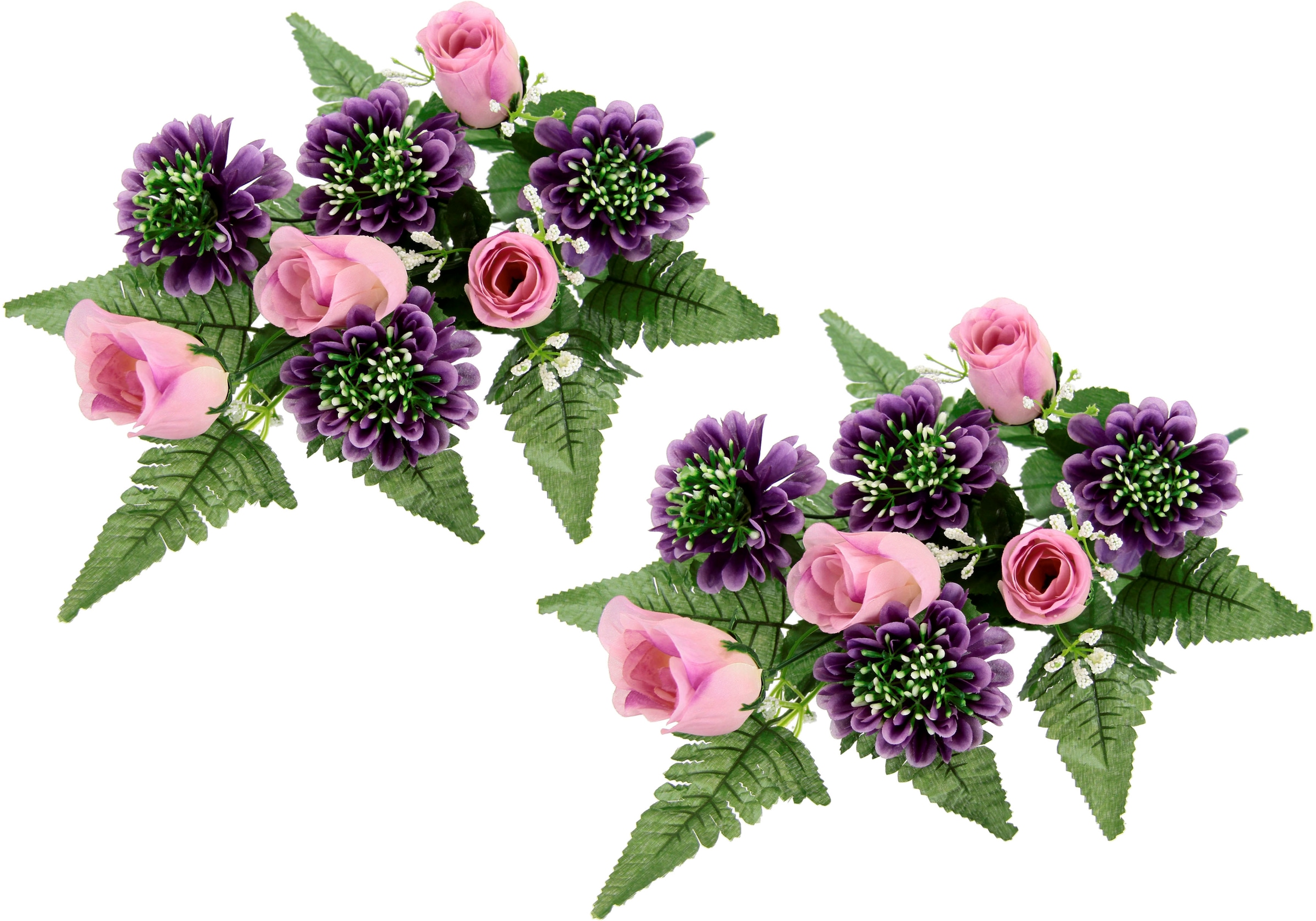 I.GE.A. Fleur artificielle »Bouquet Rosen und Gerbera zum Legen« 2er Set Kunstblumenstrauss