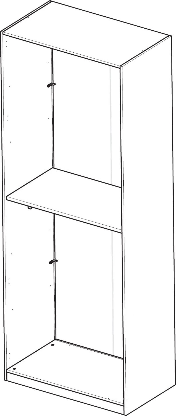 Home affaire Drehtürenschrank »Jupiter, Kleiderschrank in 3 Breiten, trendiges Steingrau, Griffblende« B/H 92/240 cm, 2-türig, 22 mm starker Boden, funktional