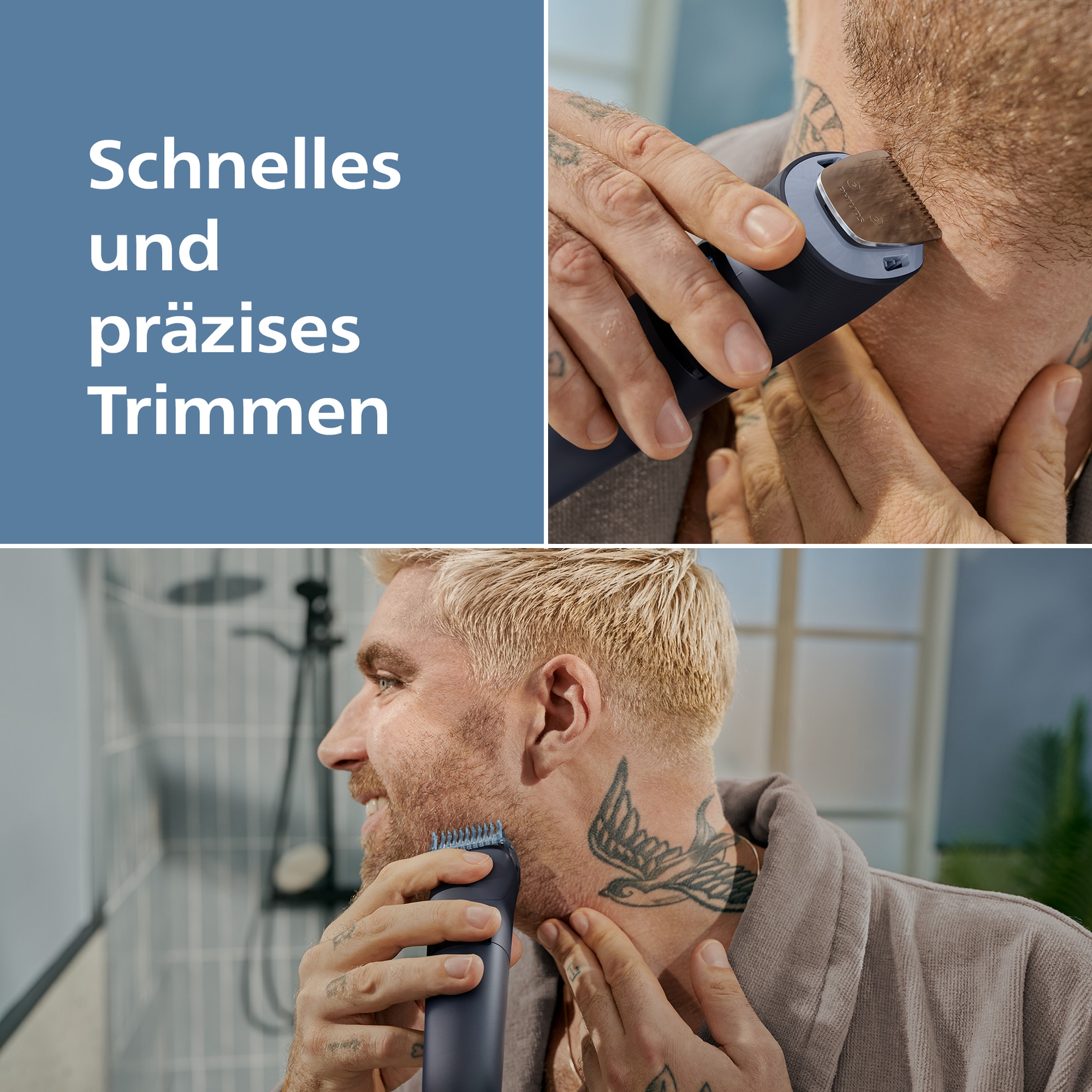 Philips Tondeuse à barbe »Serie 3000 BT3665/15« 2 Aufsätze mit 40 einstellbaren Schnittlängen, inkl. Reinigungsbürste