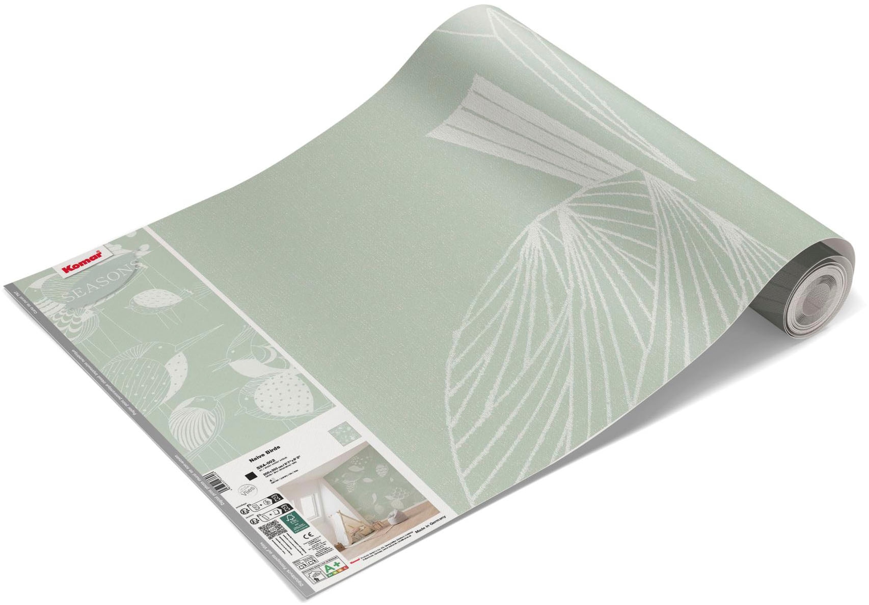 Komar Fototapete »Vlies Fototapete - Naive Birds - Grösse 200 x 250 cm« Motiv | bedruckt glatt