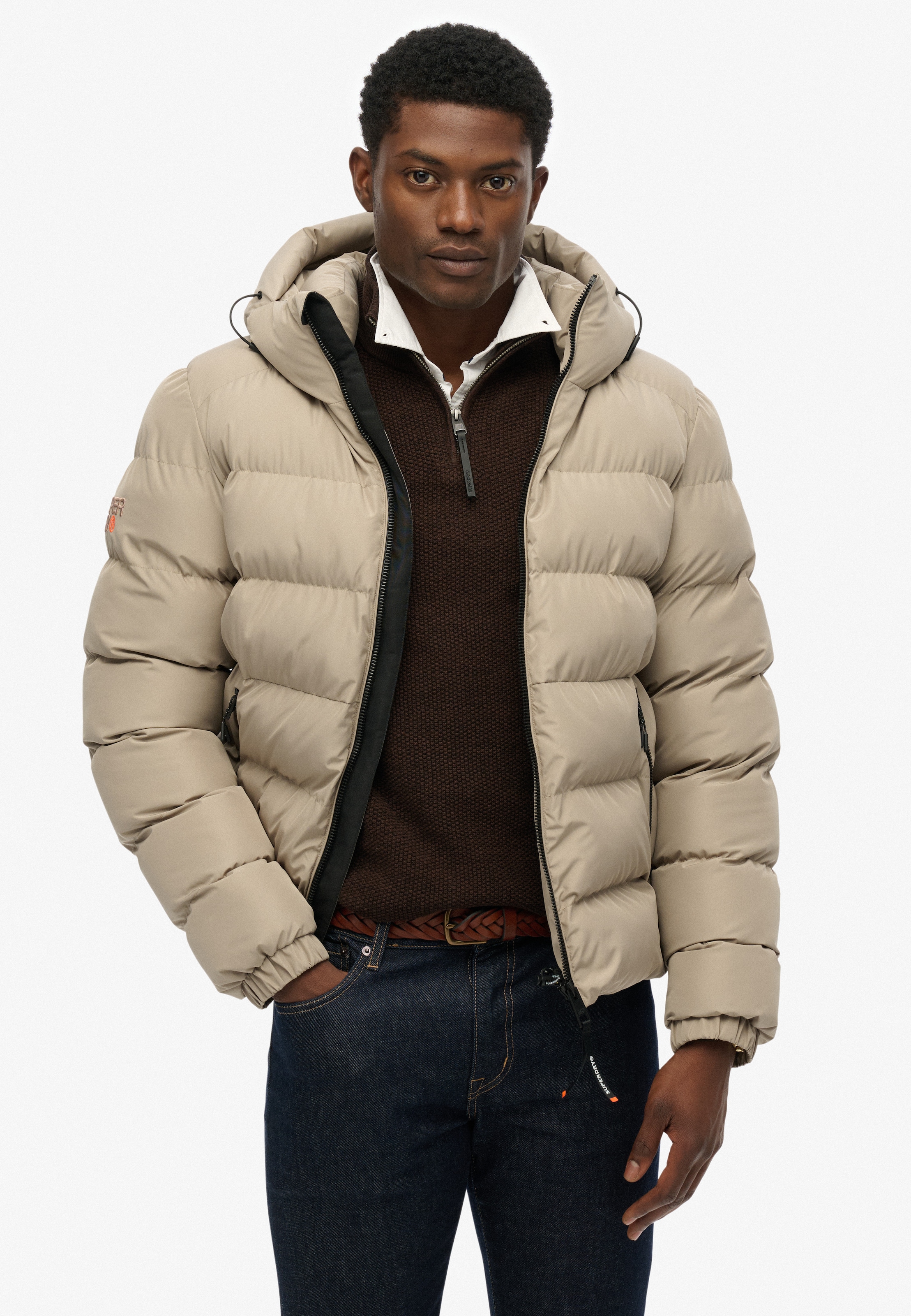 Superdry Veste matelassée »HOODED SPORTS PUFFER JACKET« mit Kapuze Kunstfaser, relaxed fit