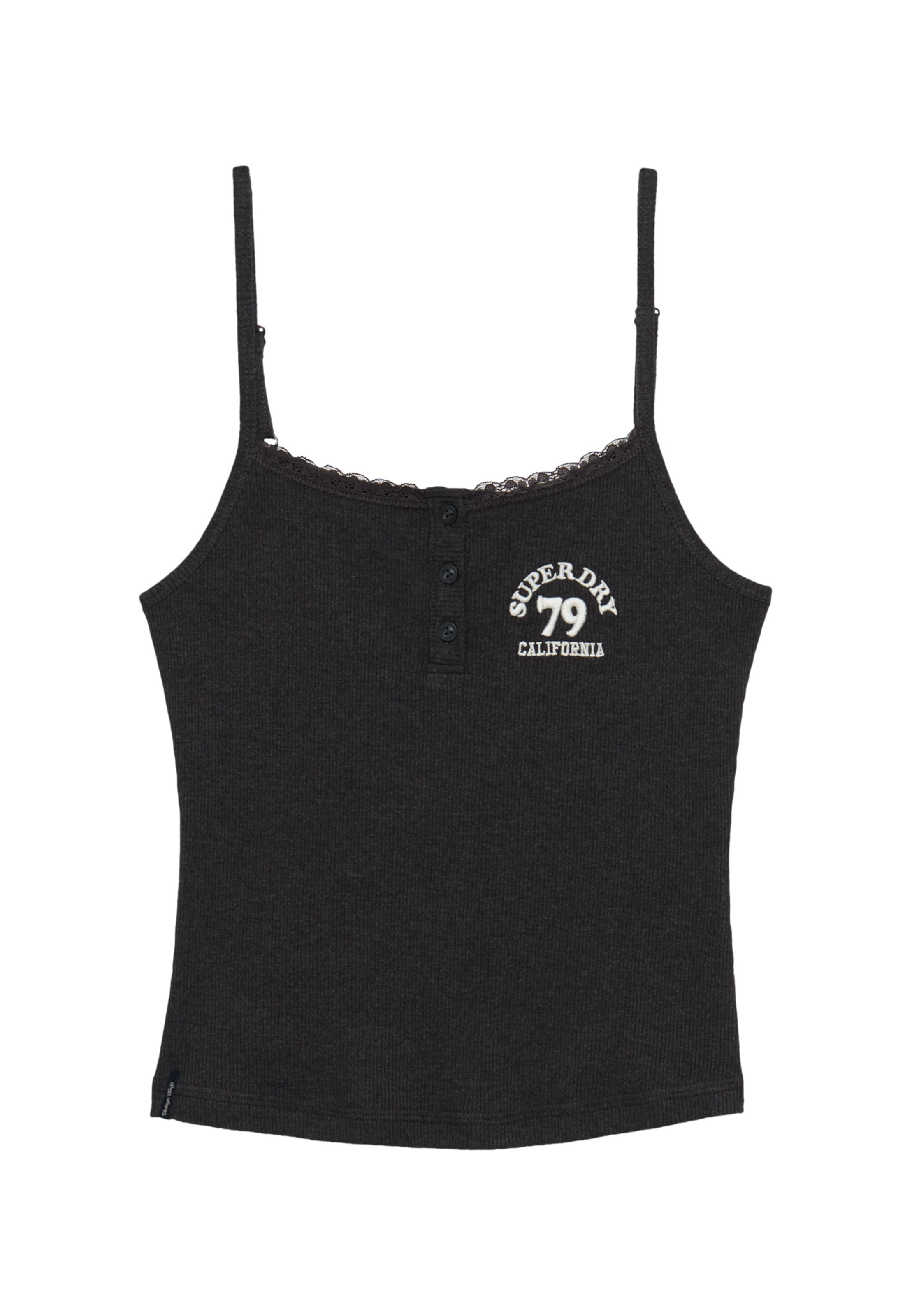 Superdry Top à bretelles avec encolure carrée, en coton et polyester, Regular Fit
