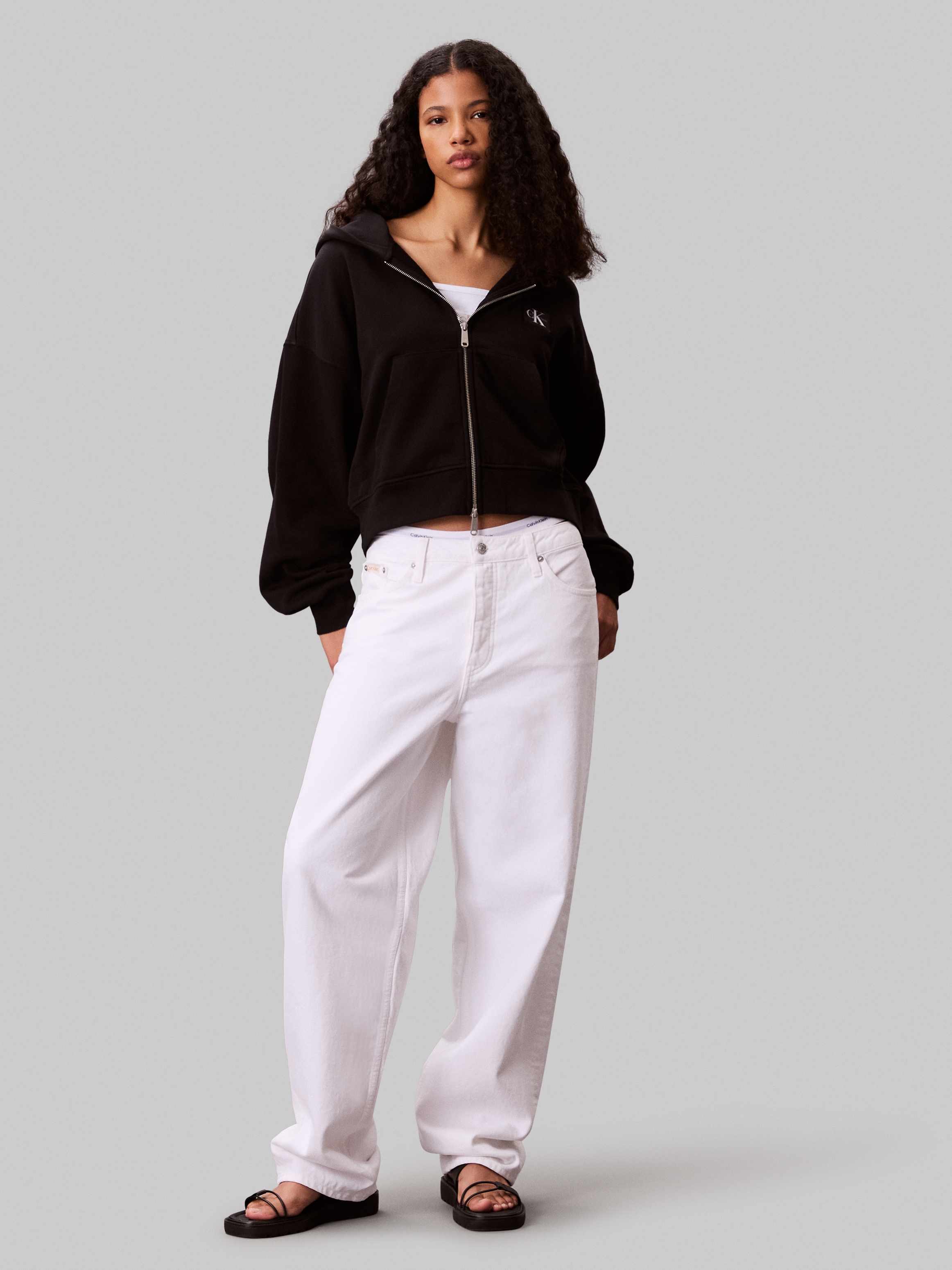 Calvin Klein Jeans Veste sweat »A- FRNCH TRRY BDG LG« Oversized Fit, mit Kapuze, reine Baumwolle